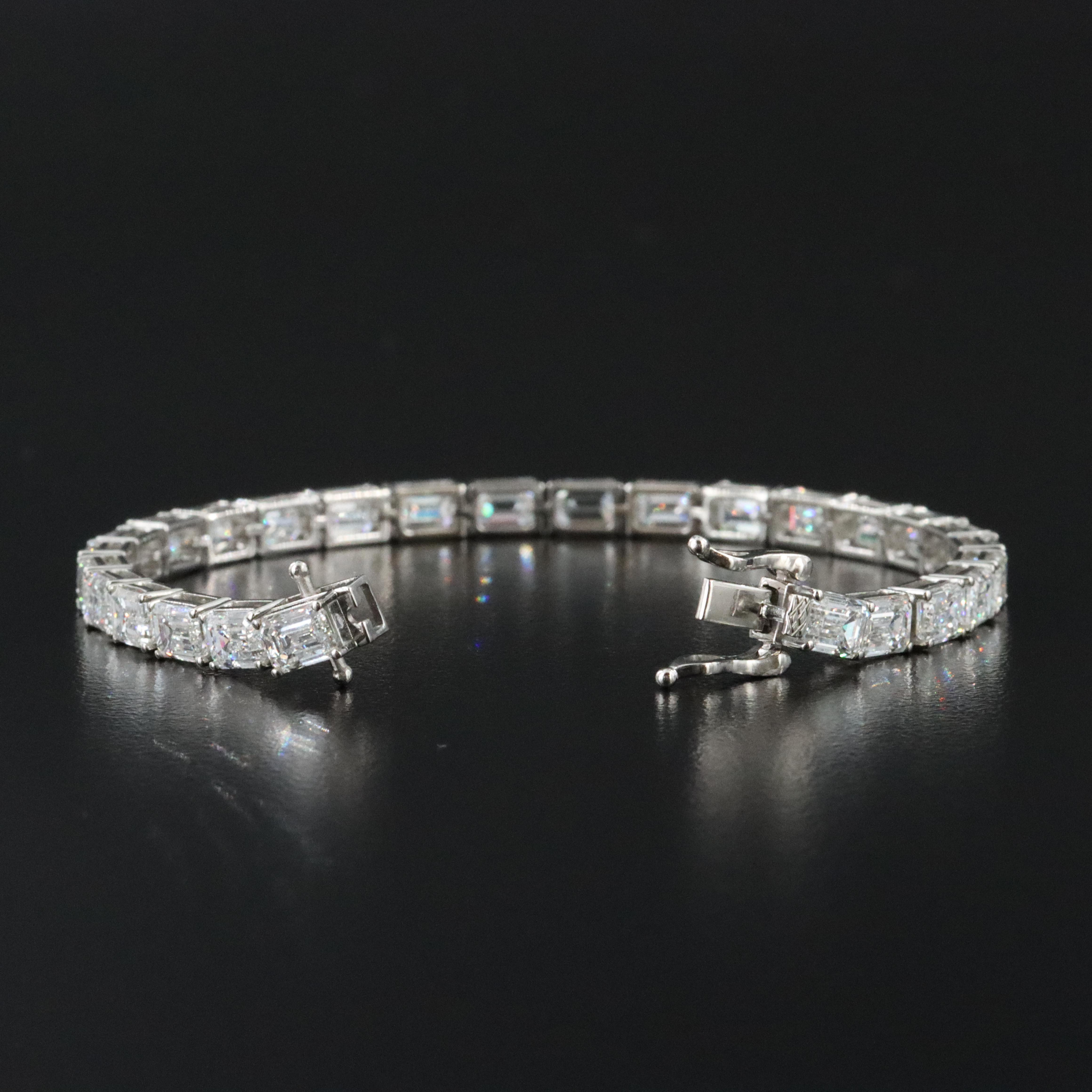 Platinum 14.04 CTW Lab Grown Diamond Line Bracelet