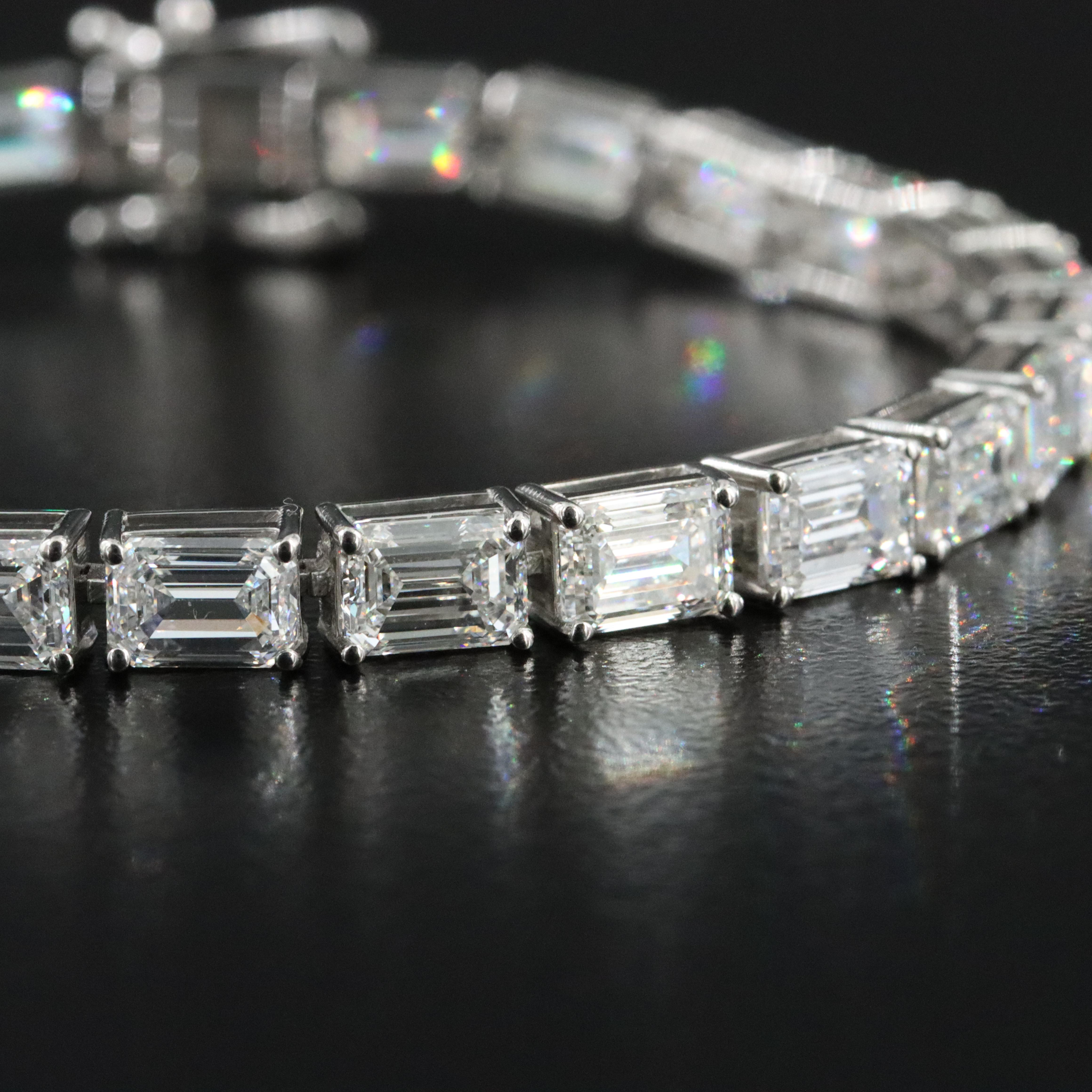 Platinum 14.04 CTW Lab Grown Diamond Line Bracelet