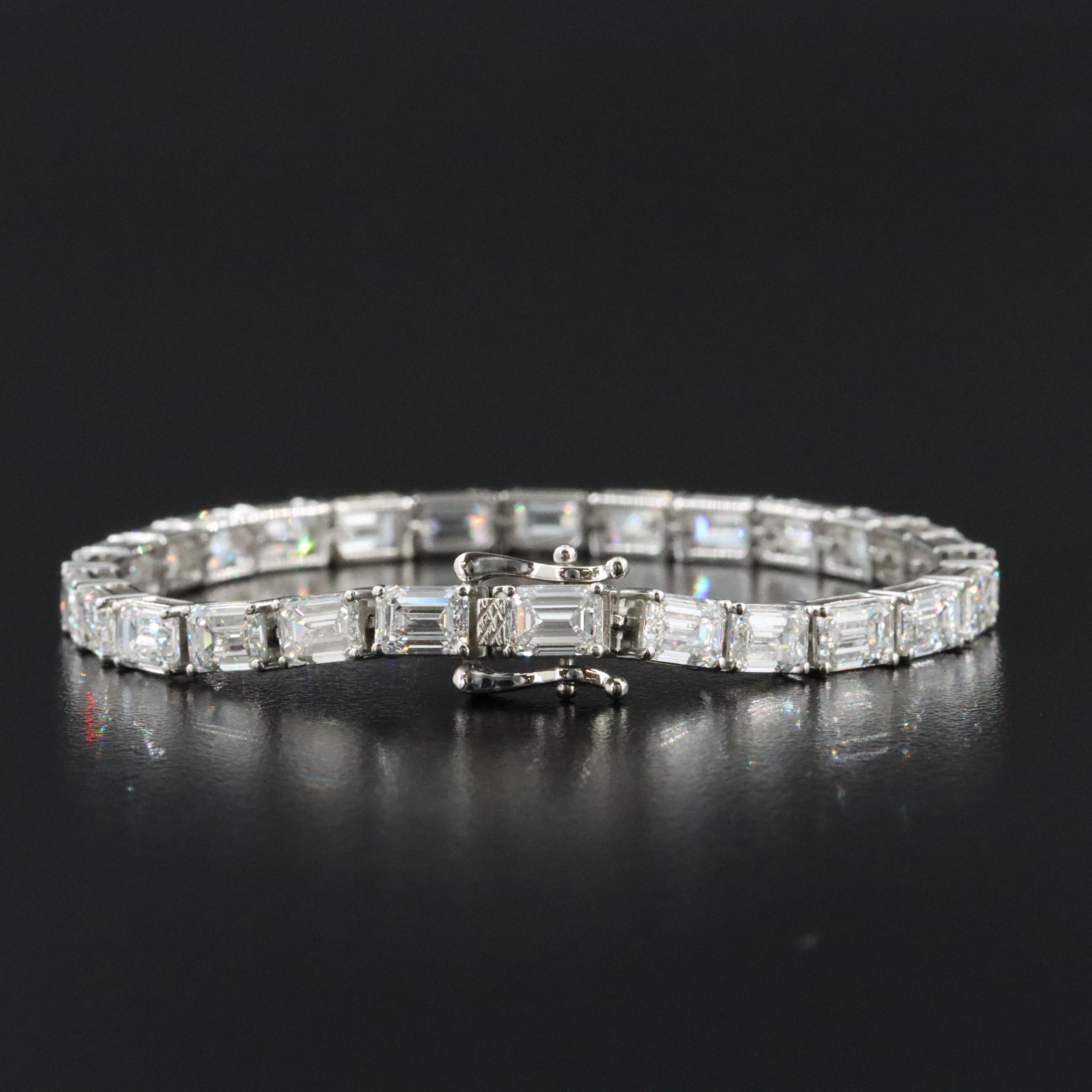 Platinum 14.04 CTW Lab Grown Diamond Line Bracelet