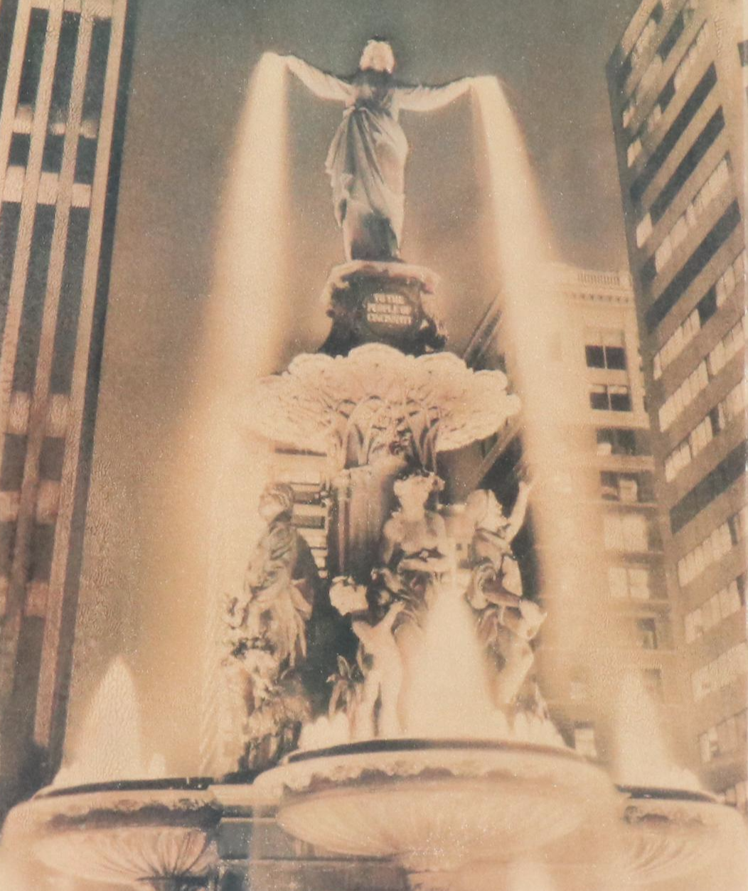 S. Lyons Offset Lithographs "Fountain Square" and Other, Late 20th Century