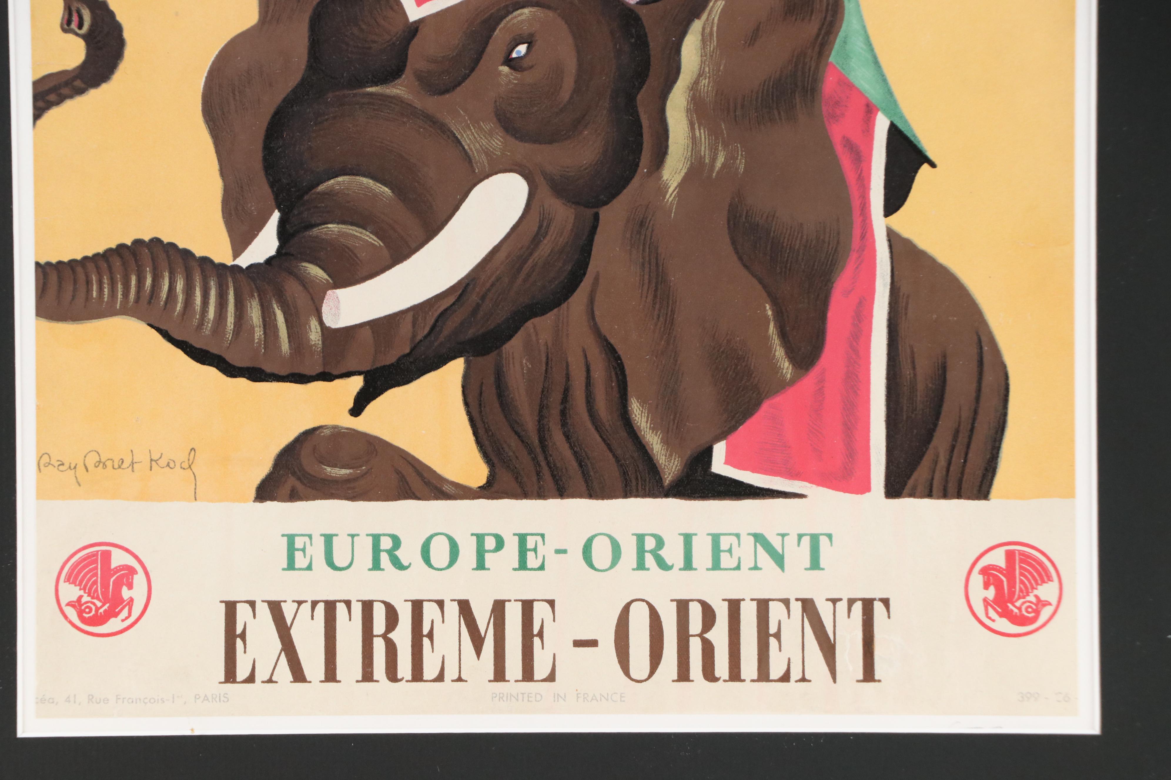 Air France Color Lithograph Poster After Ray Bret Koch, Early to Mid-20th C.