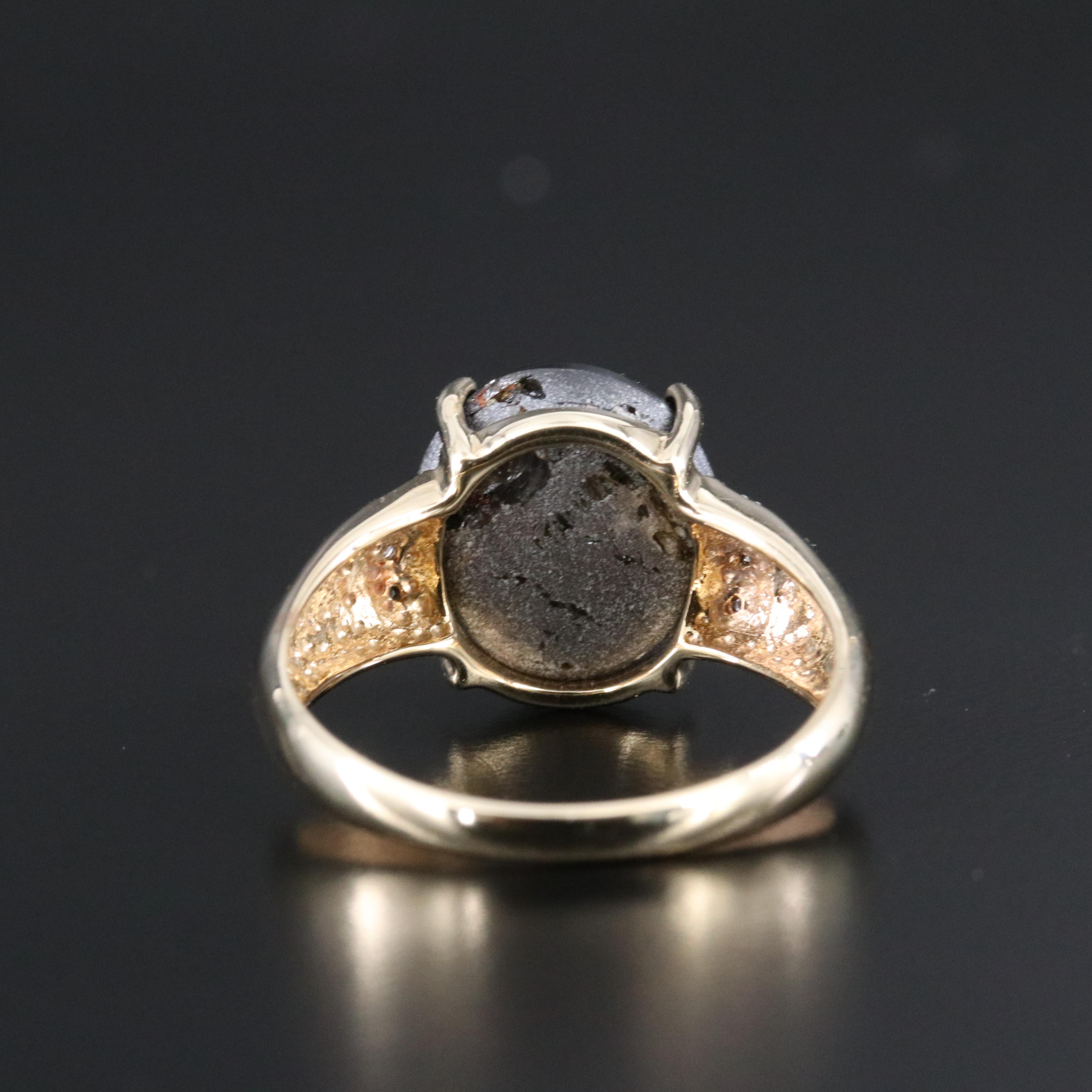 9K Star Sapphire and White Zircon Ring