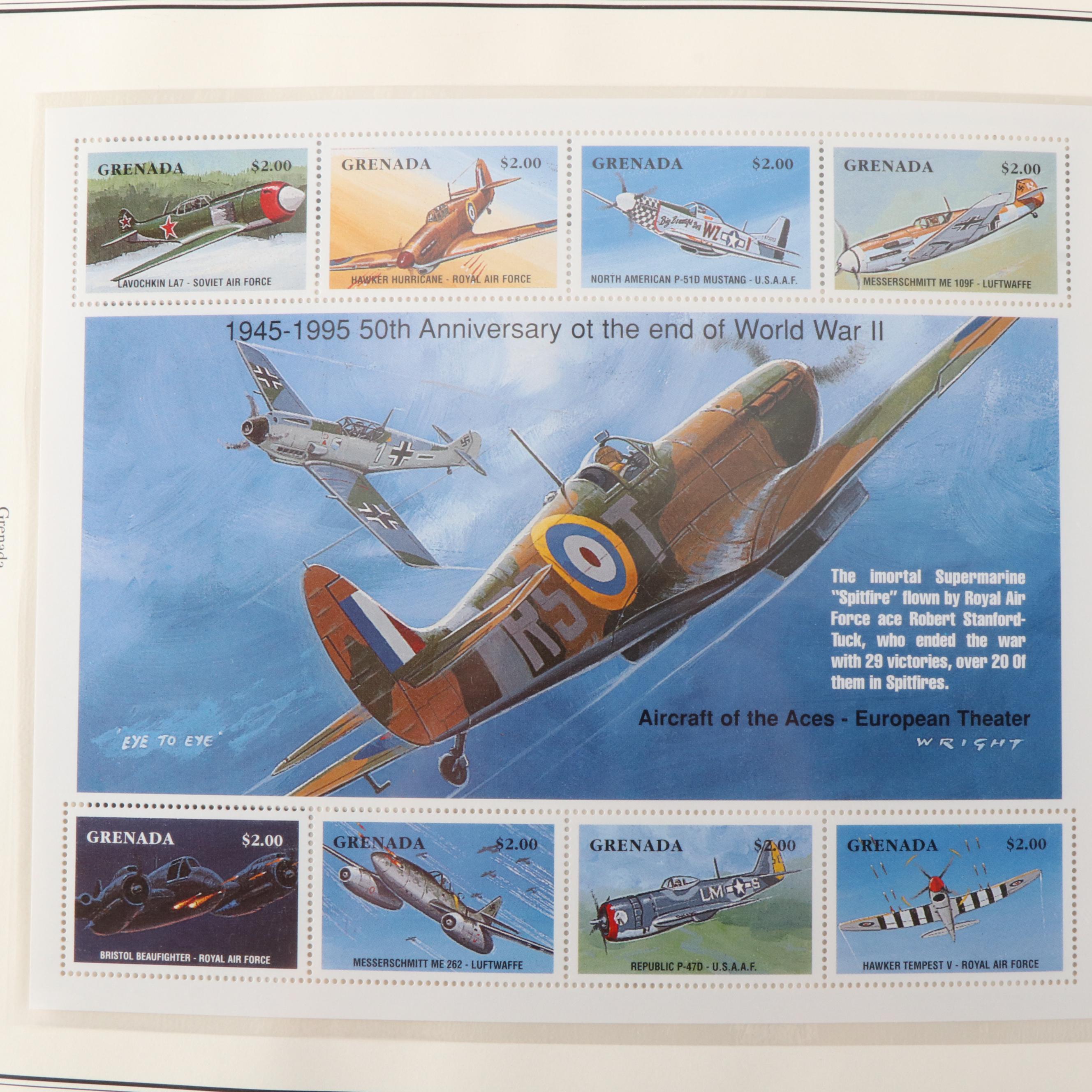 Five Albums of Themed Commemorative Mint Condition Postage Stamps