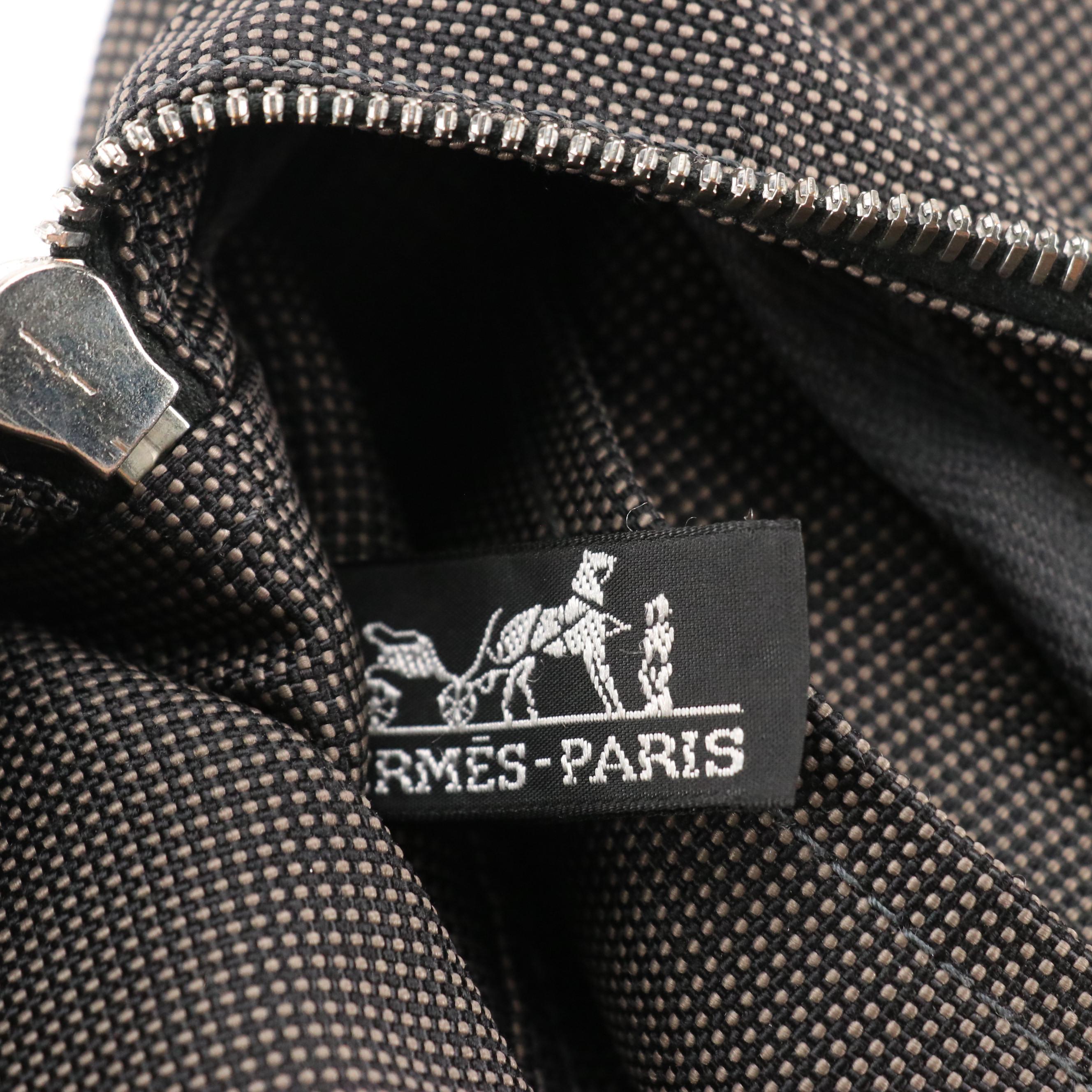 Hermès Herline Fourre-Tout PM Zip Tote in Grey Nylon Canvas