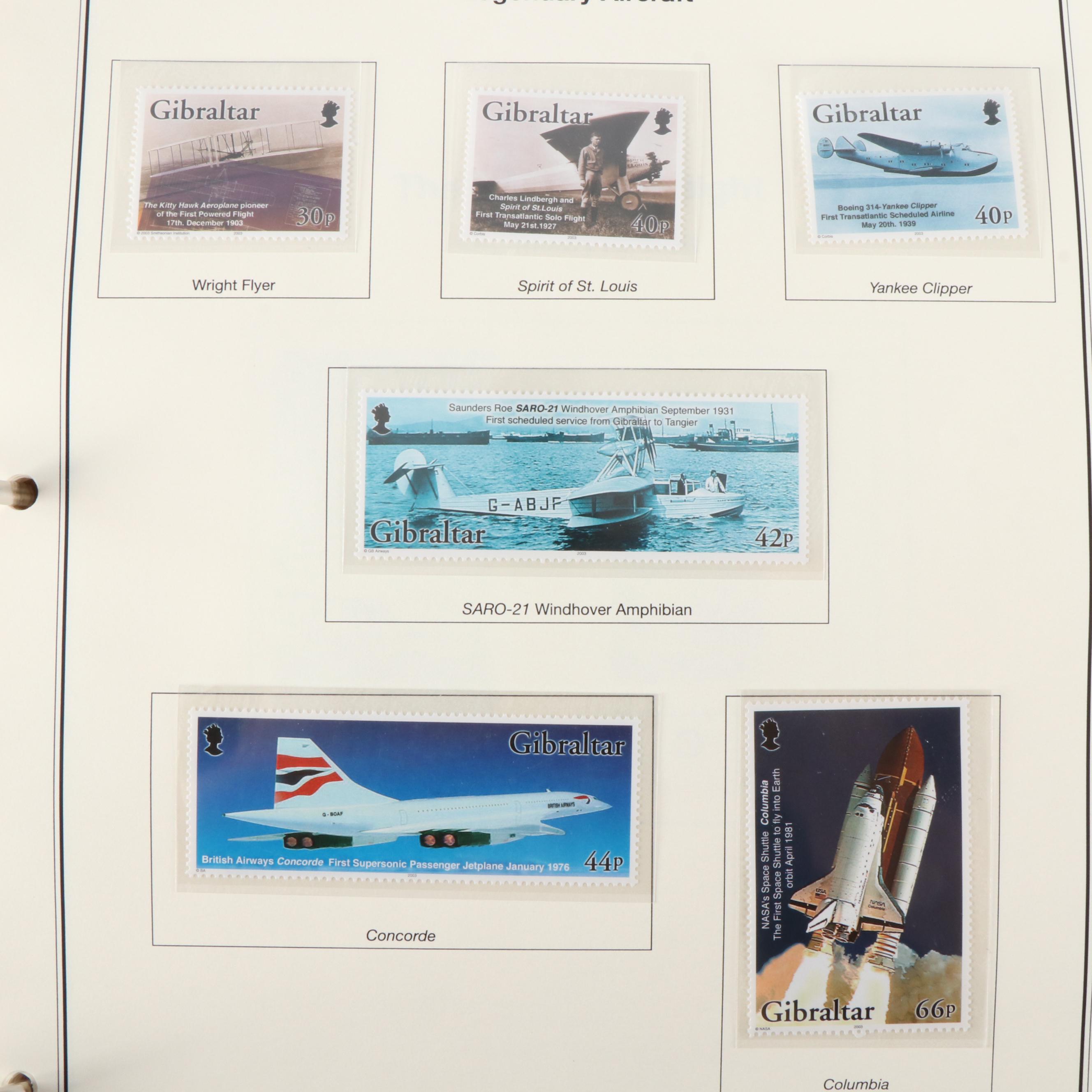 Five Albums of Themed Commemorative Mint Condition Postage Stamps