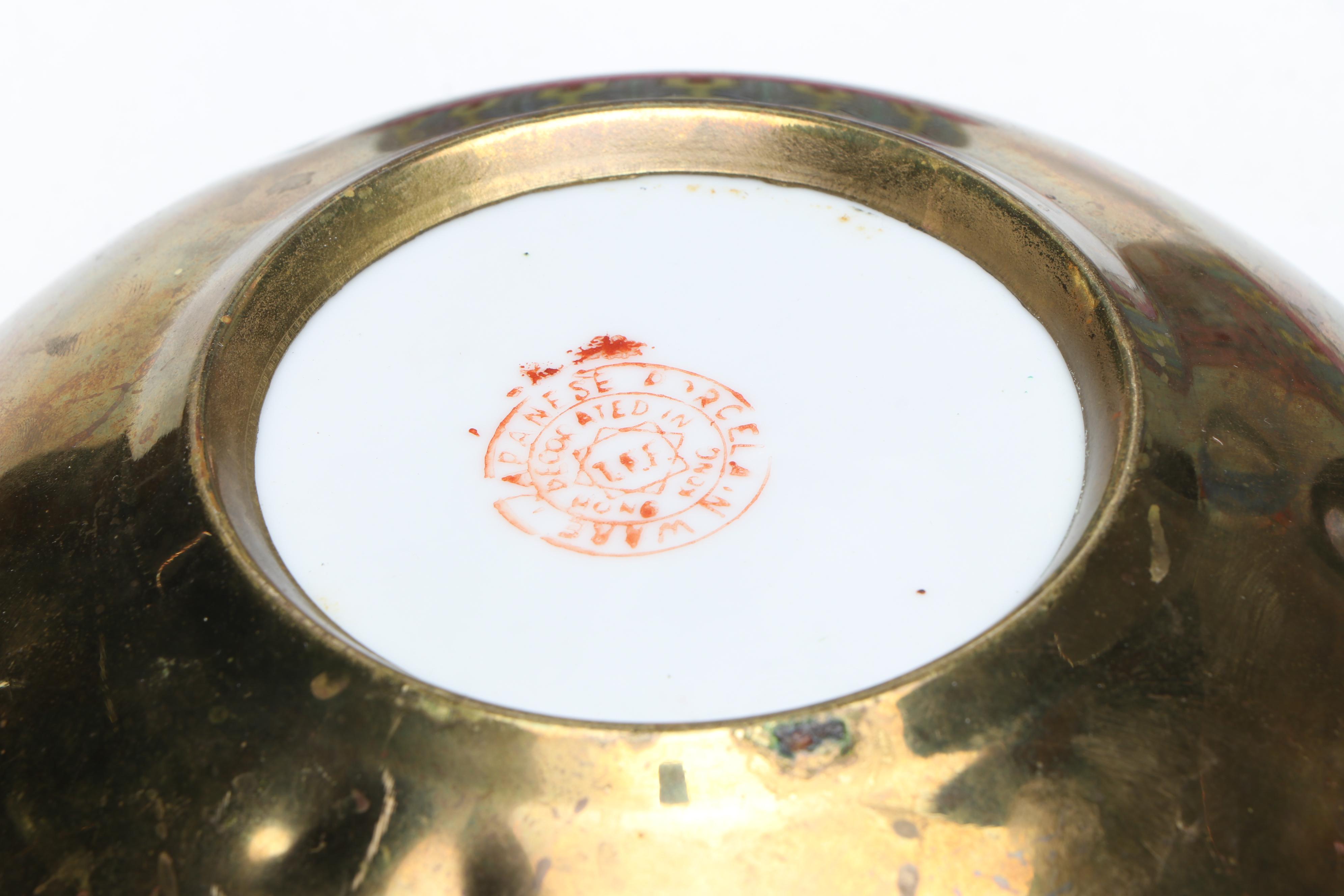 Famille Rose Porcelain Vases with Famille Verte Porcelain Ashtray and Bowl