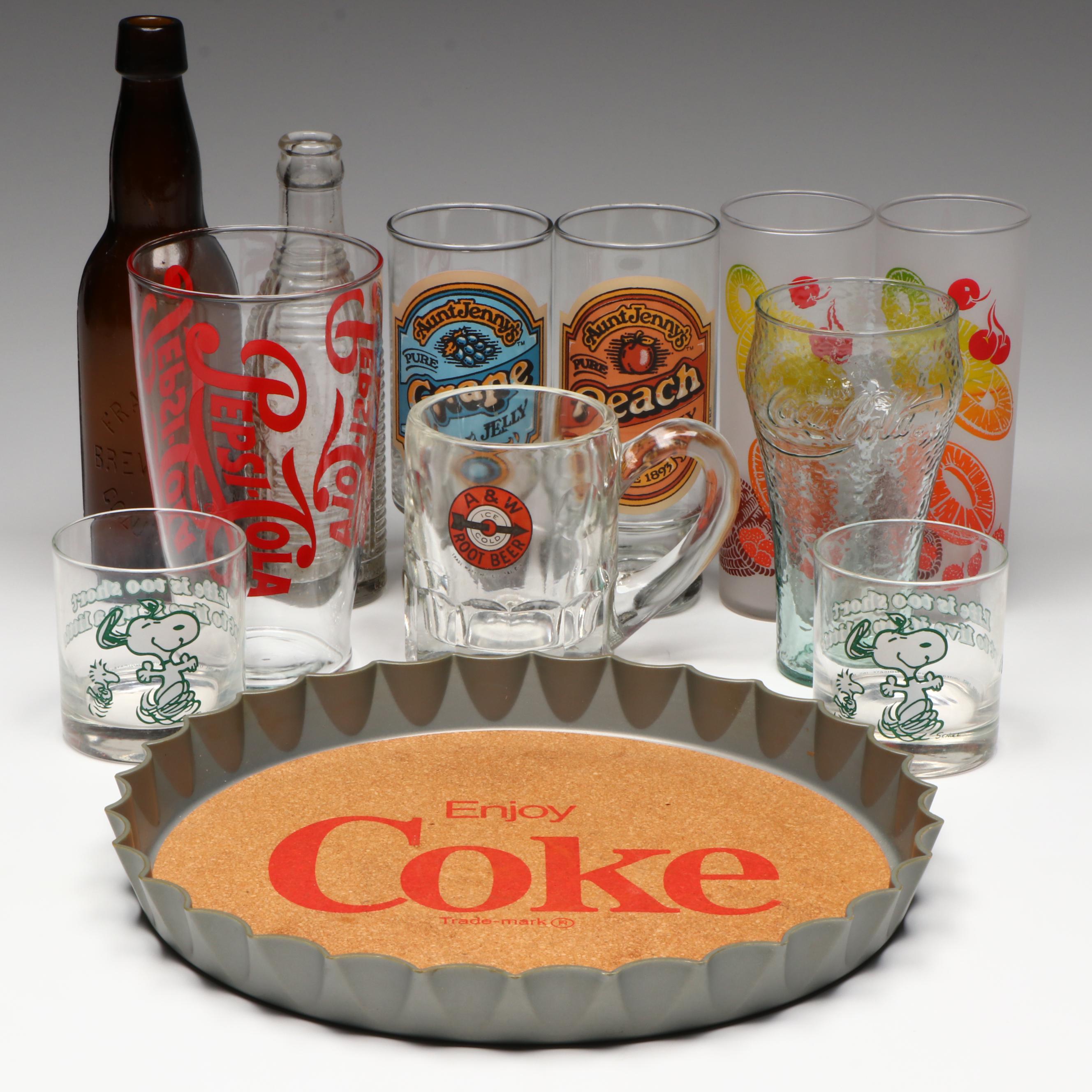 Aunt Jenny's, Pepsi-Cola with Other Tumblers, Bottles and Tray