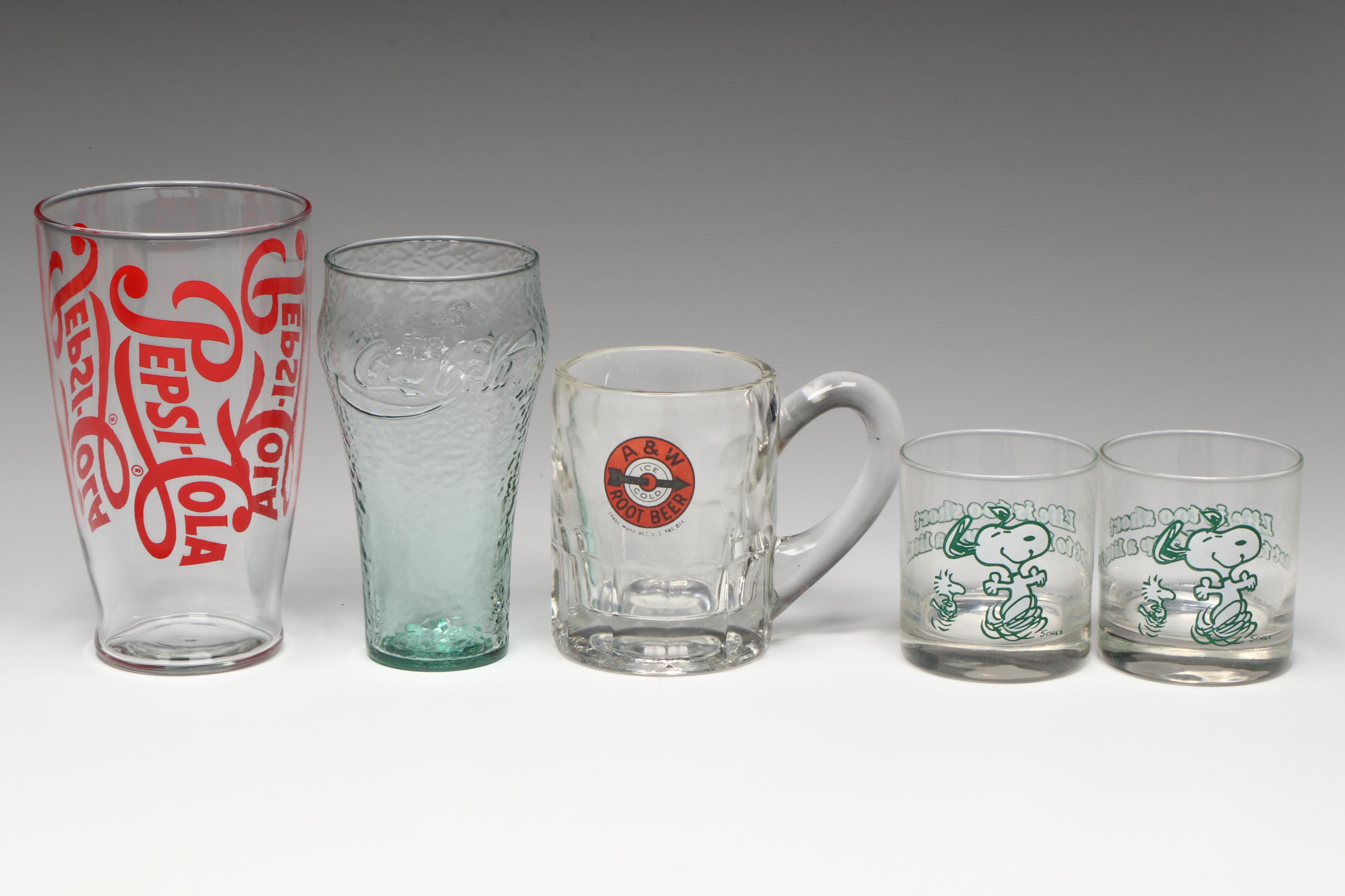 Aunt Jenny's, Pepsi-Cola with Other Tumblers, Bottles and Tray