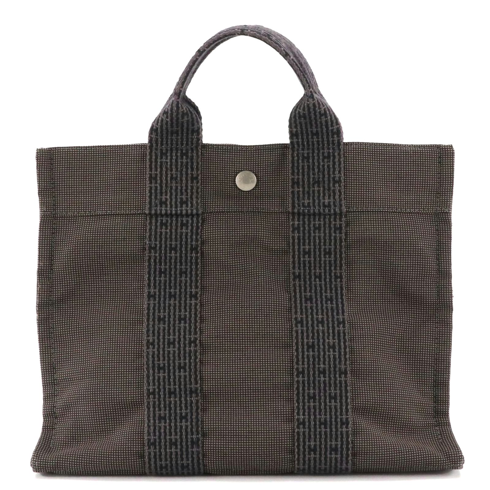 Hermès Herline Fourre-Tout PM Zip Tote in Grey Nylon Canvas