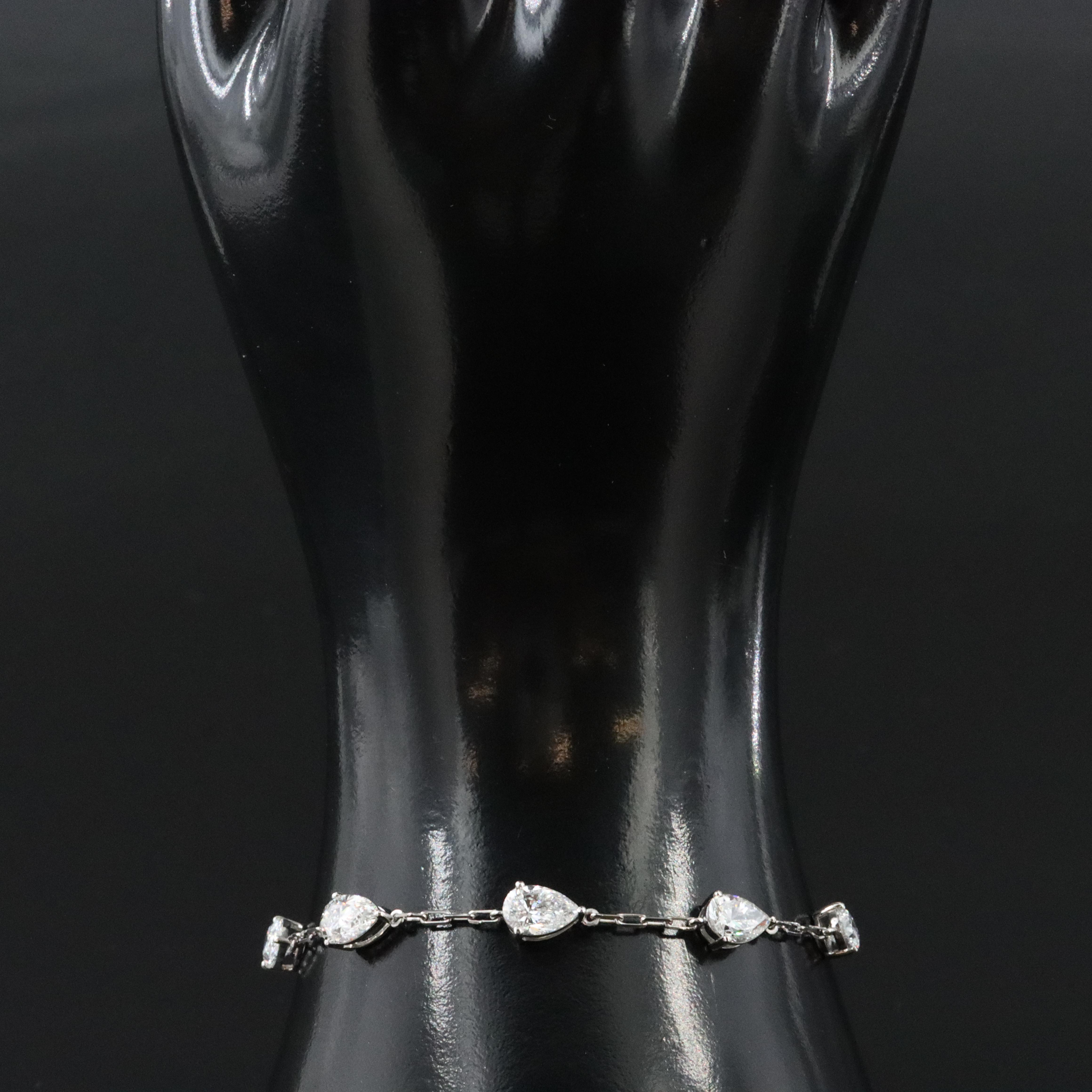 Platinum 4.18 CTW Lab Grown Diamond Station Bracelet