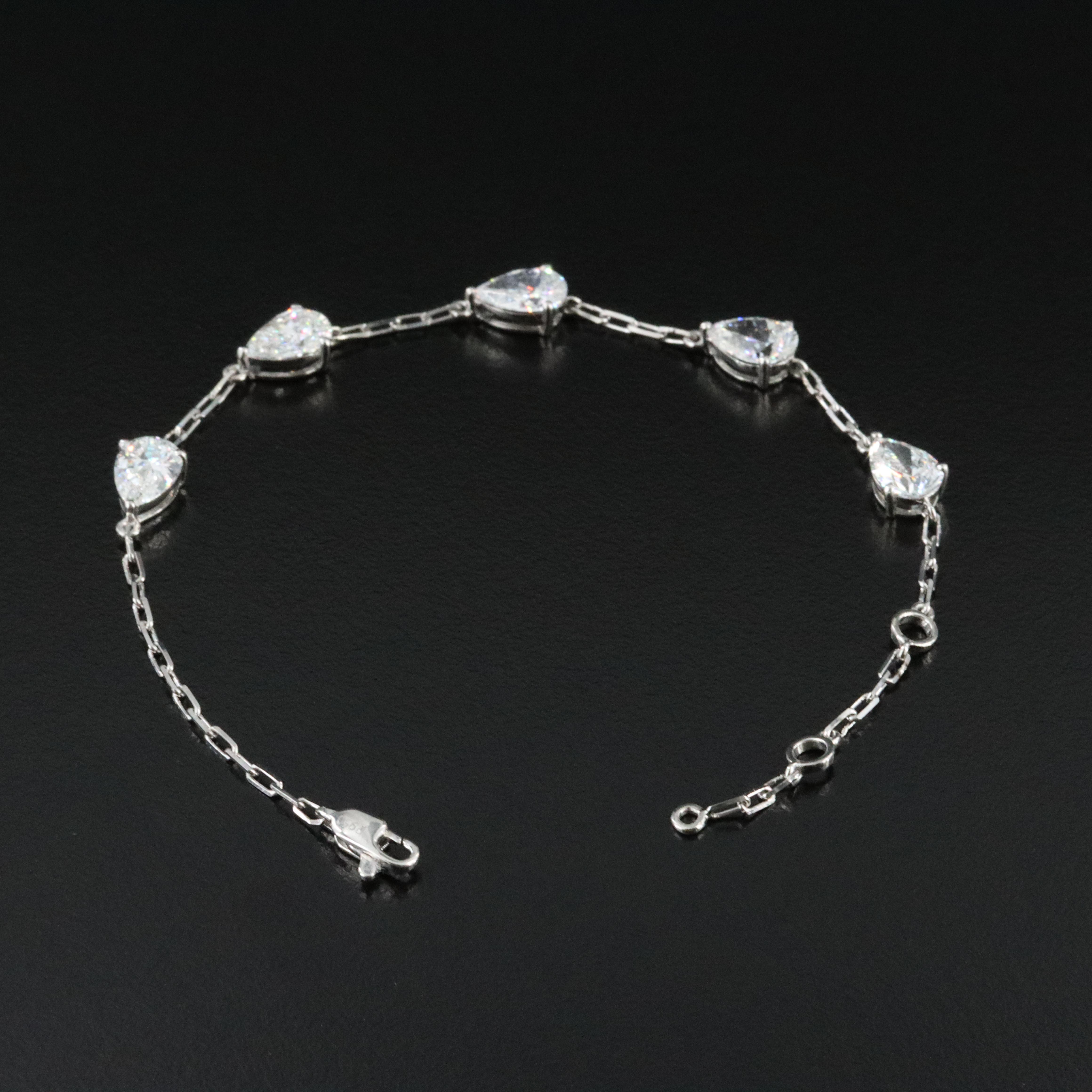 Platinum 4.18 CTW Lab Grown Diamond Station Bracelet