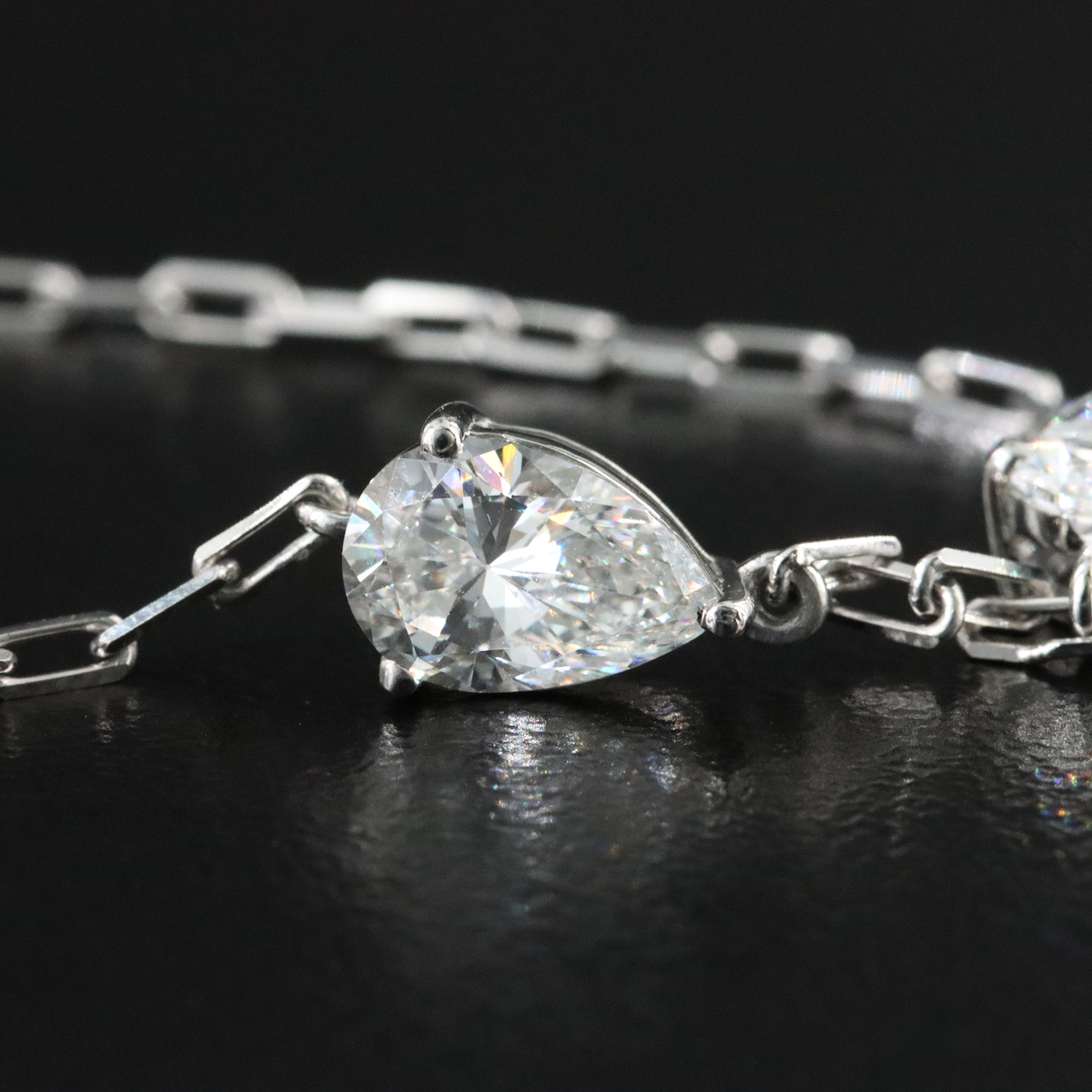 Platinum 4.18 CTW Lab Grown Diamond Station Bracelet