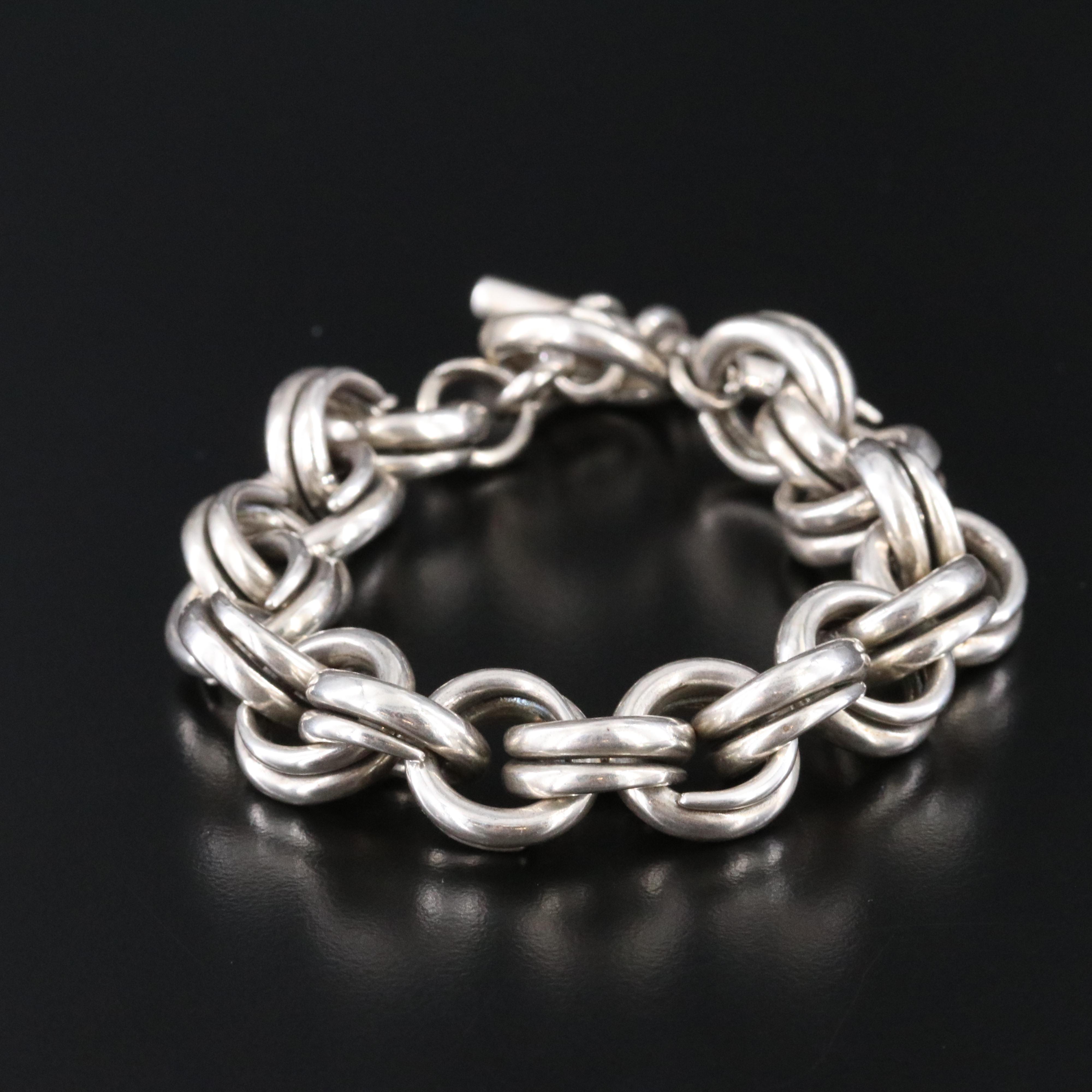 Sterling Double Cable Link Bracelet