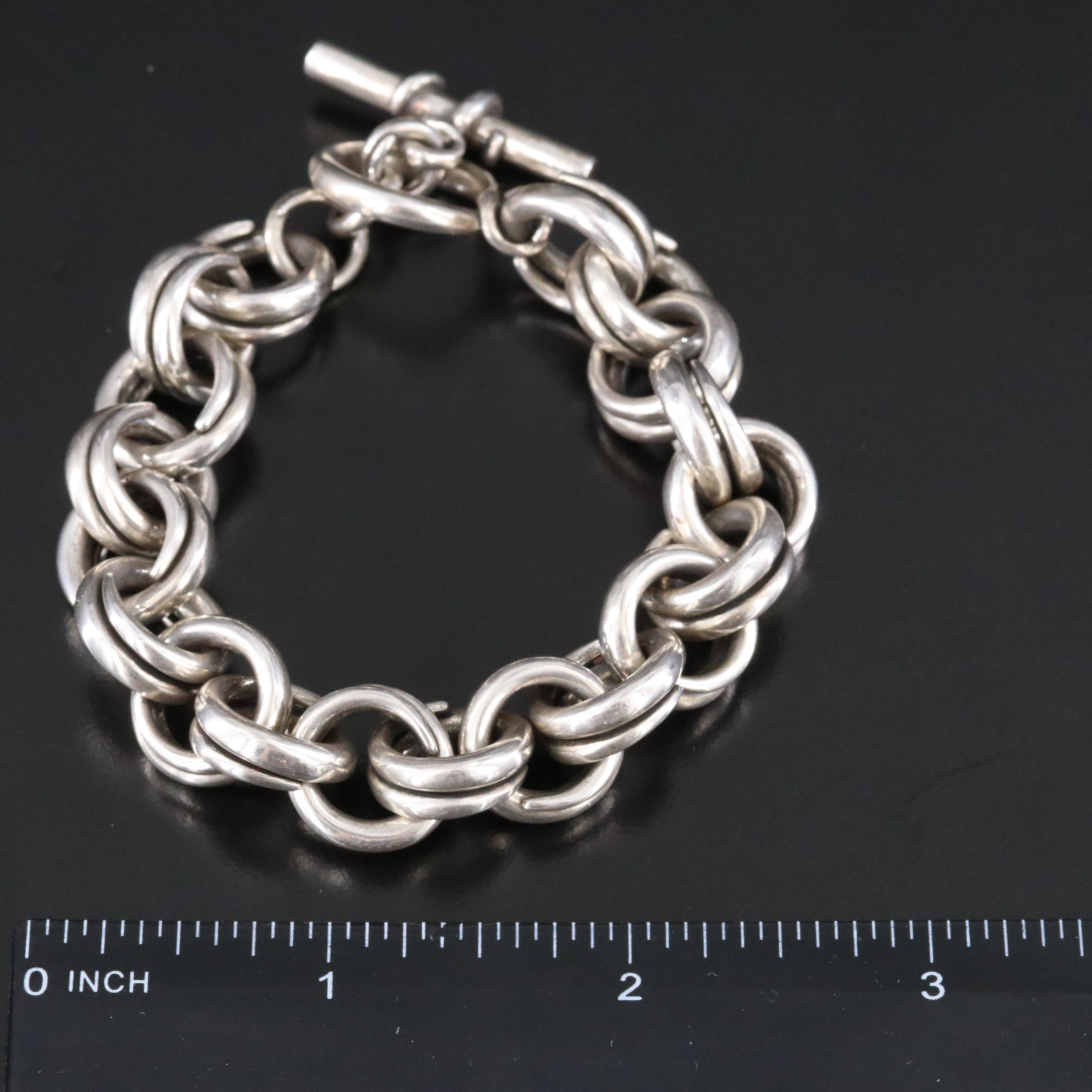 Sterling Double Cable Link Bracelet