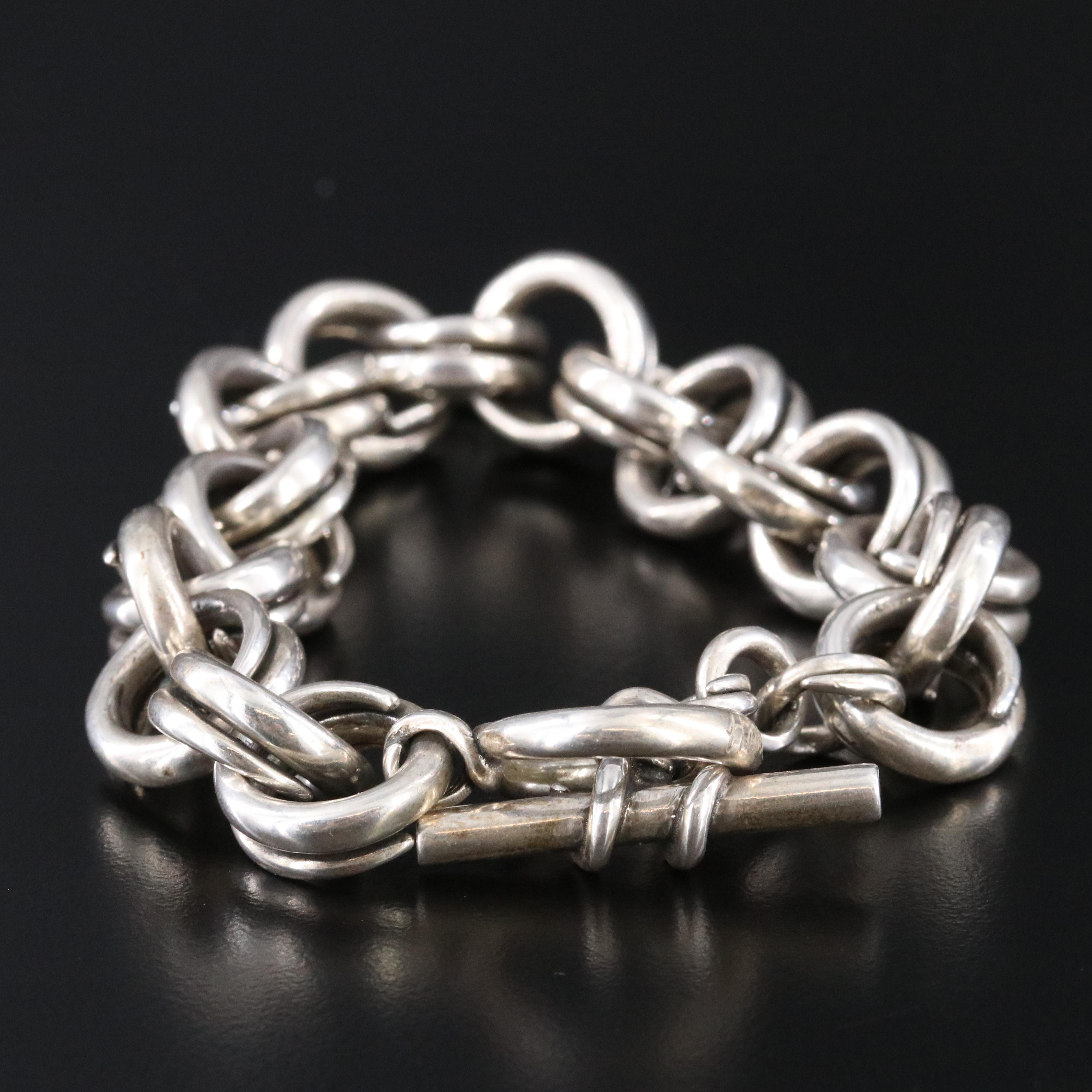 Sterling Double Cable Link Bracelet