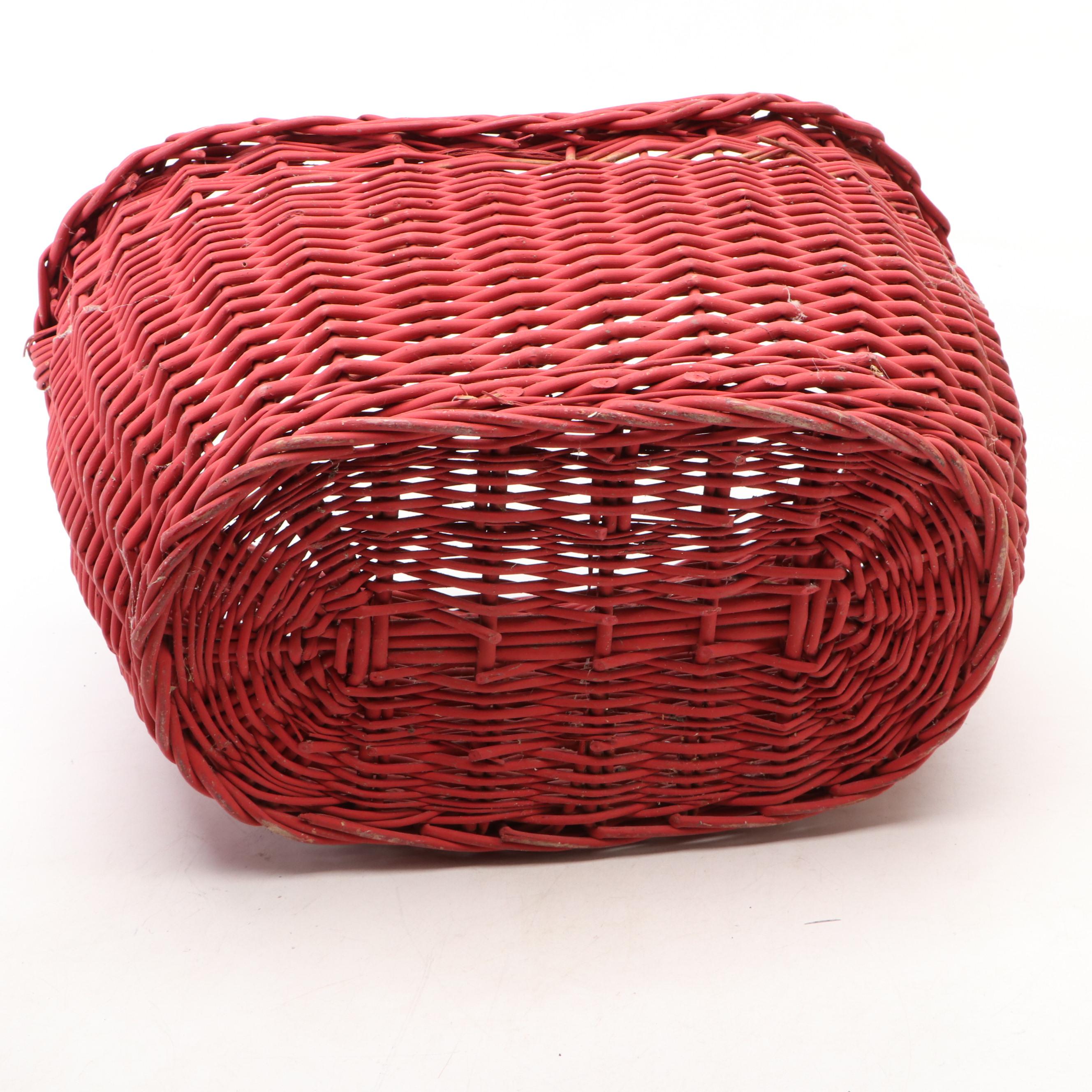 American Primitive Style Woven Wood Baskets, 20th Century