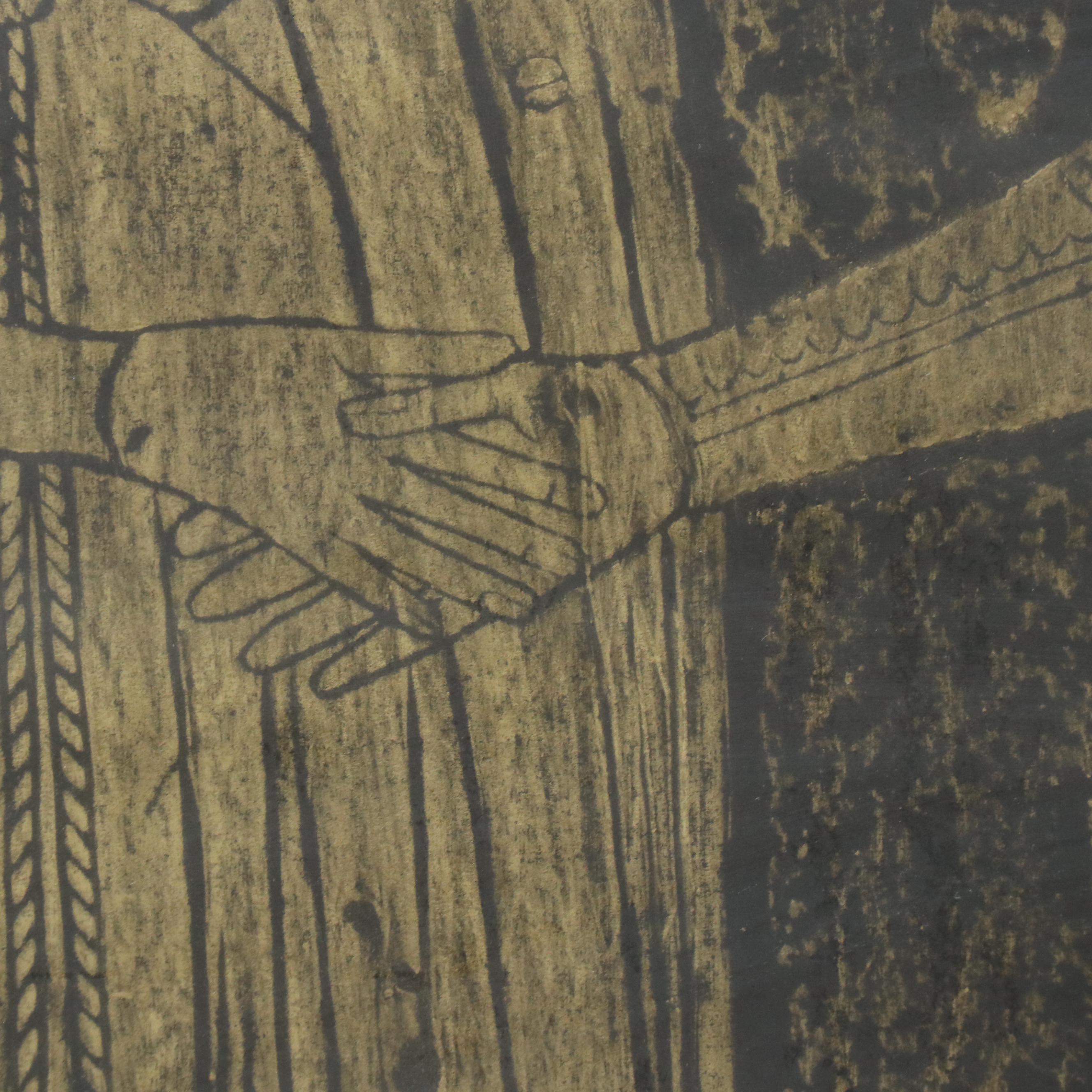 Medieval Tomb Rubbing of Knight and Lady