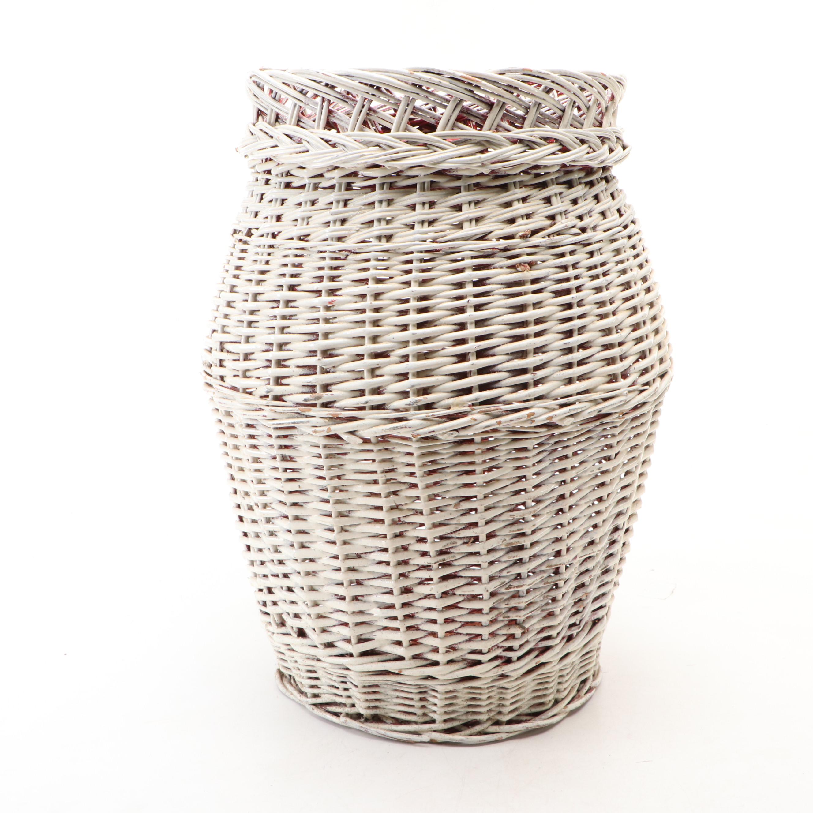 American Primitive Style Woven Wood Baskets, 20th Century