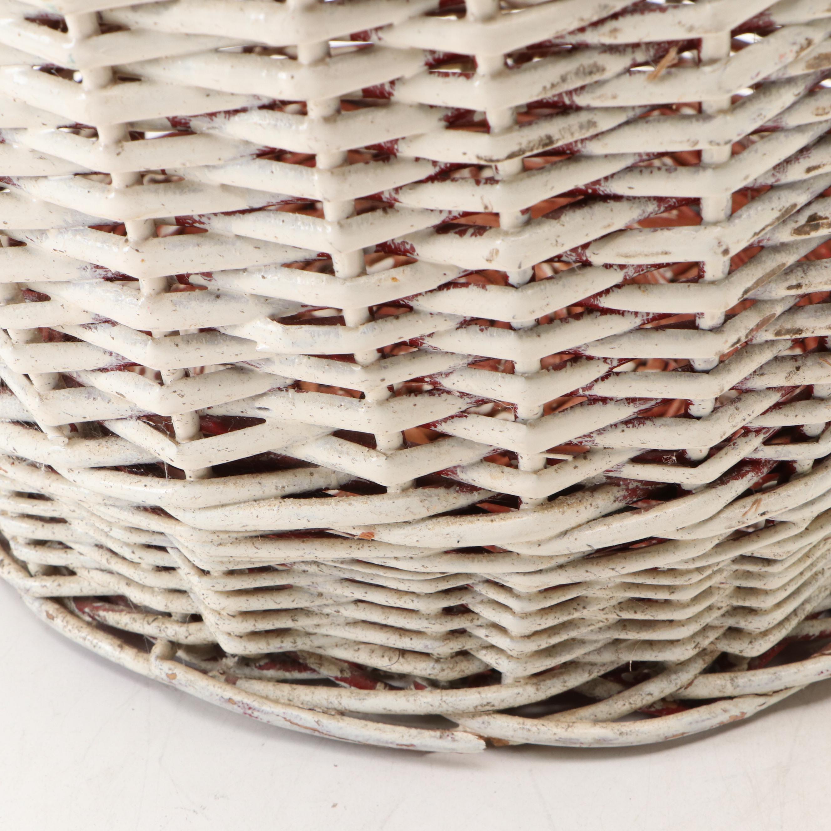 American Primitive Style Woven Wood Baskets, 20th Century