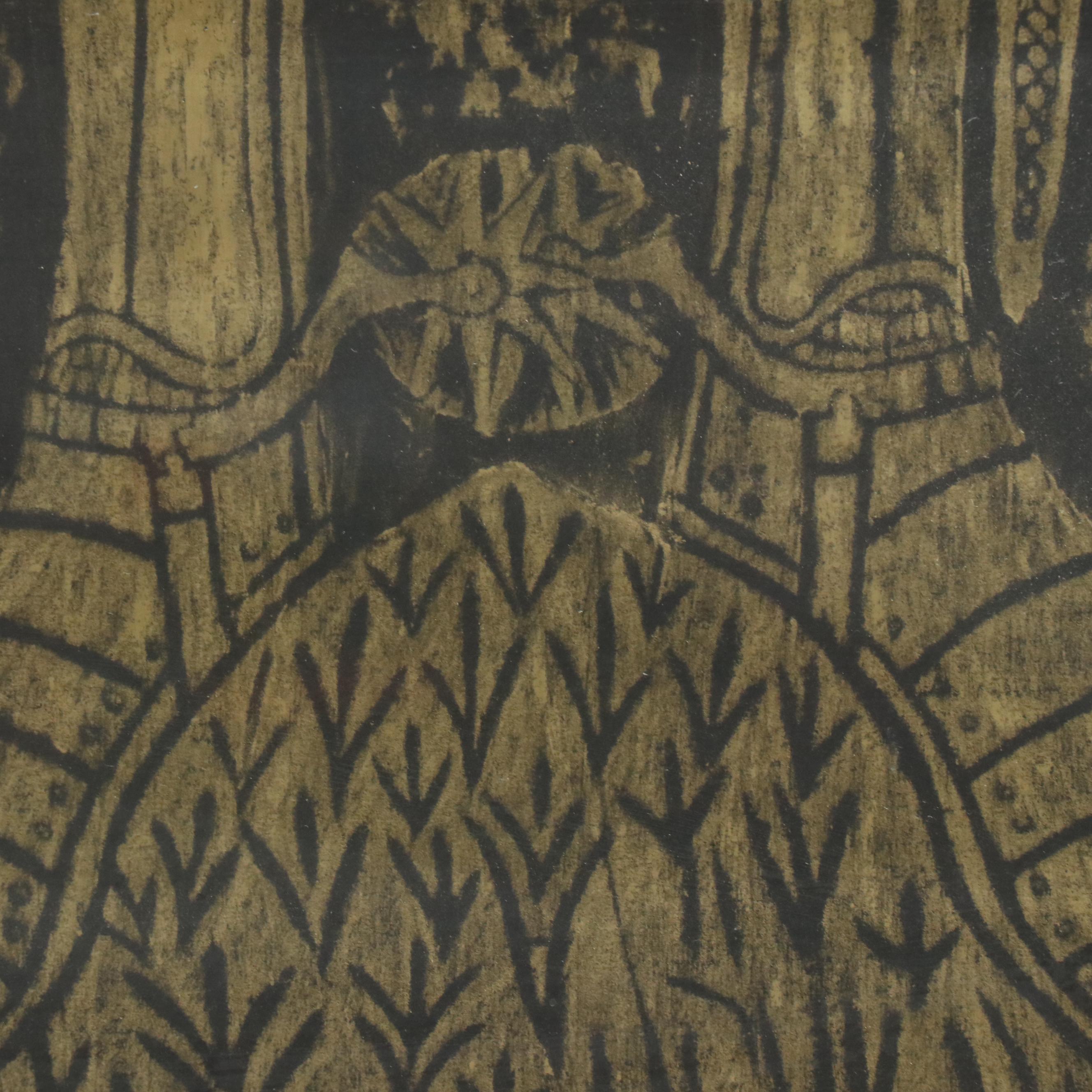 Medieval Tomb Rubbing of Knight and Lady