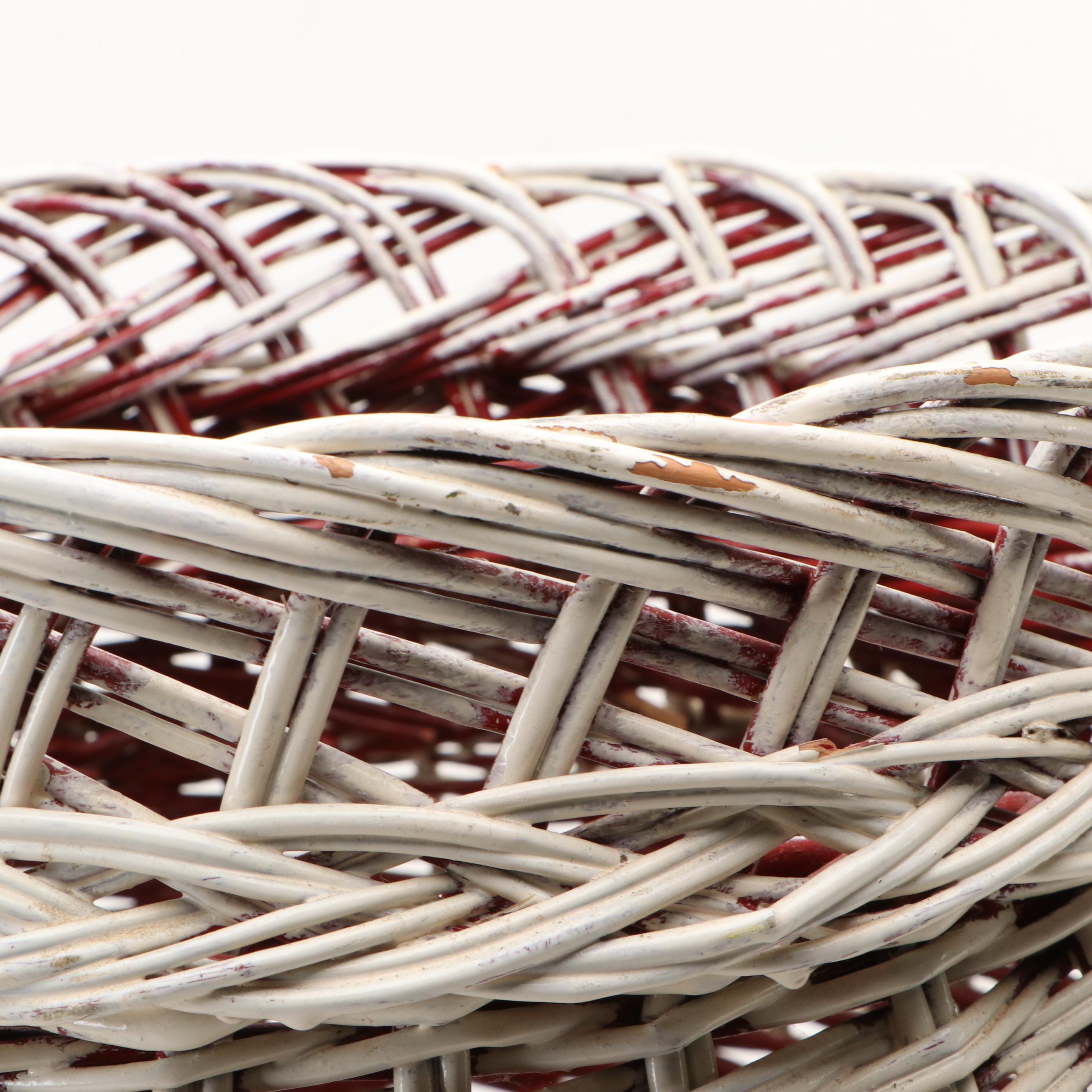 American Primitive Style Woven Wood Baskets, 20th Century