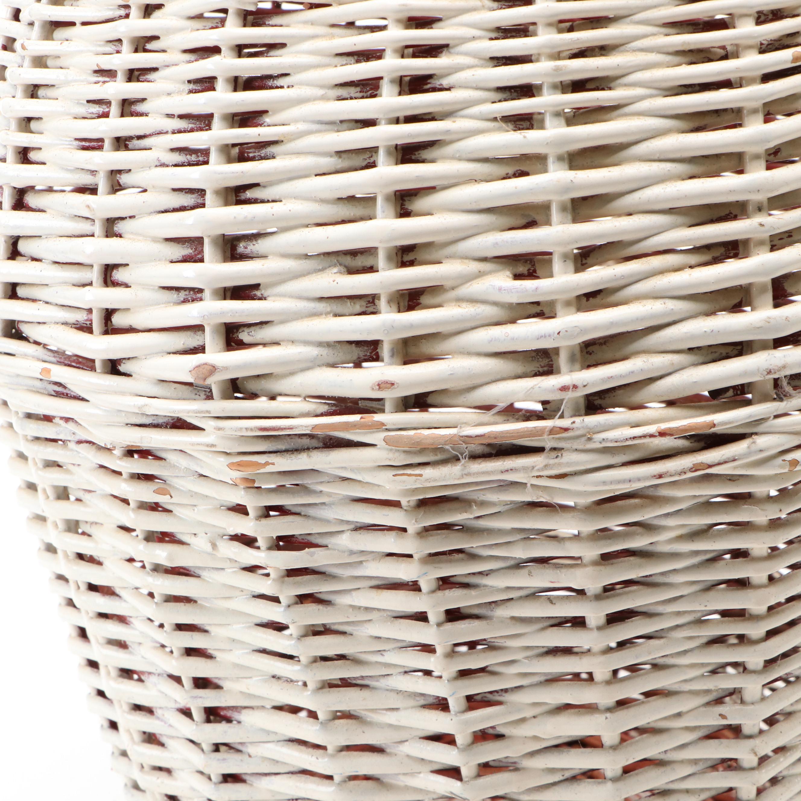 American Primitive Style Woven Wood Baskets, 20th Century