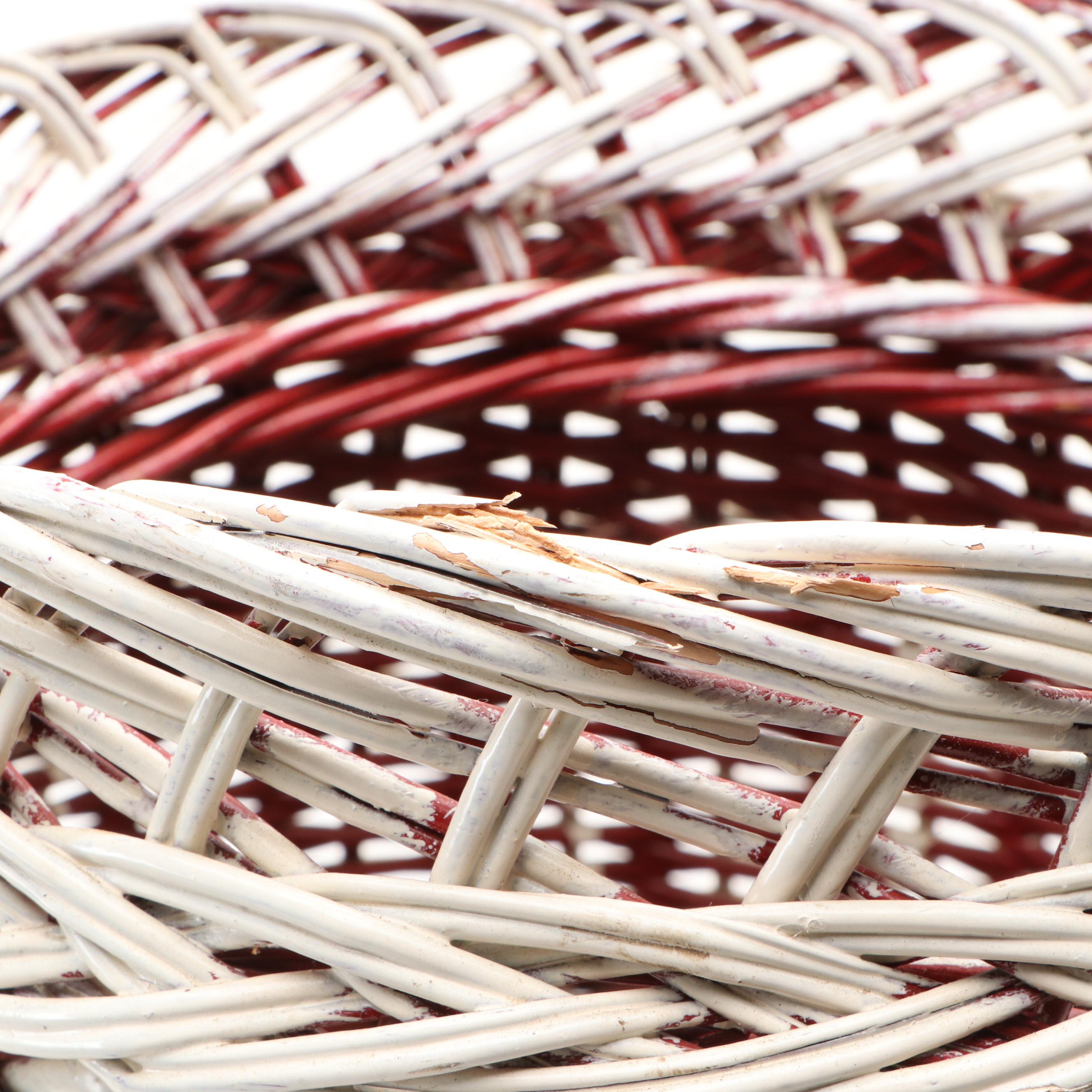 American Primitive Style Woven Wood Baskets, 20th Century