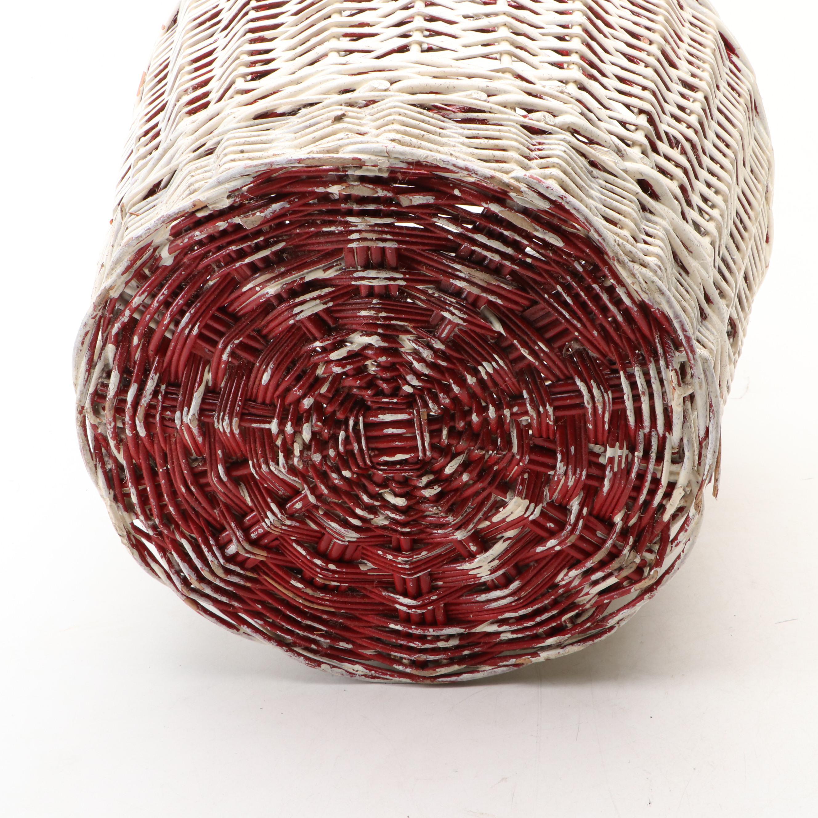 American Primitive Style Woven Wood Baskets, 20th Century