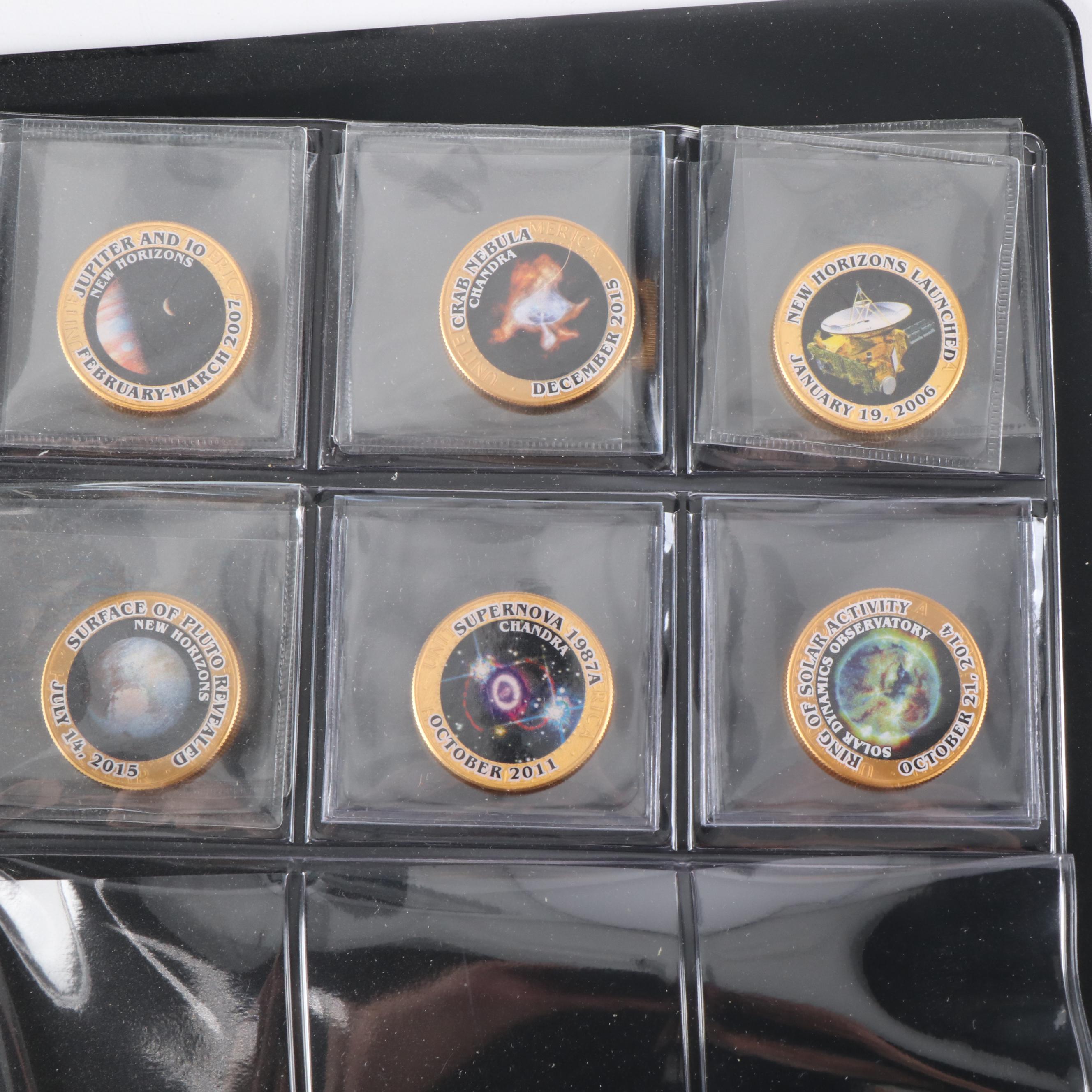 Seven Albums of 256 Commemorative Coins, Various Subjects