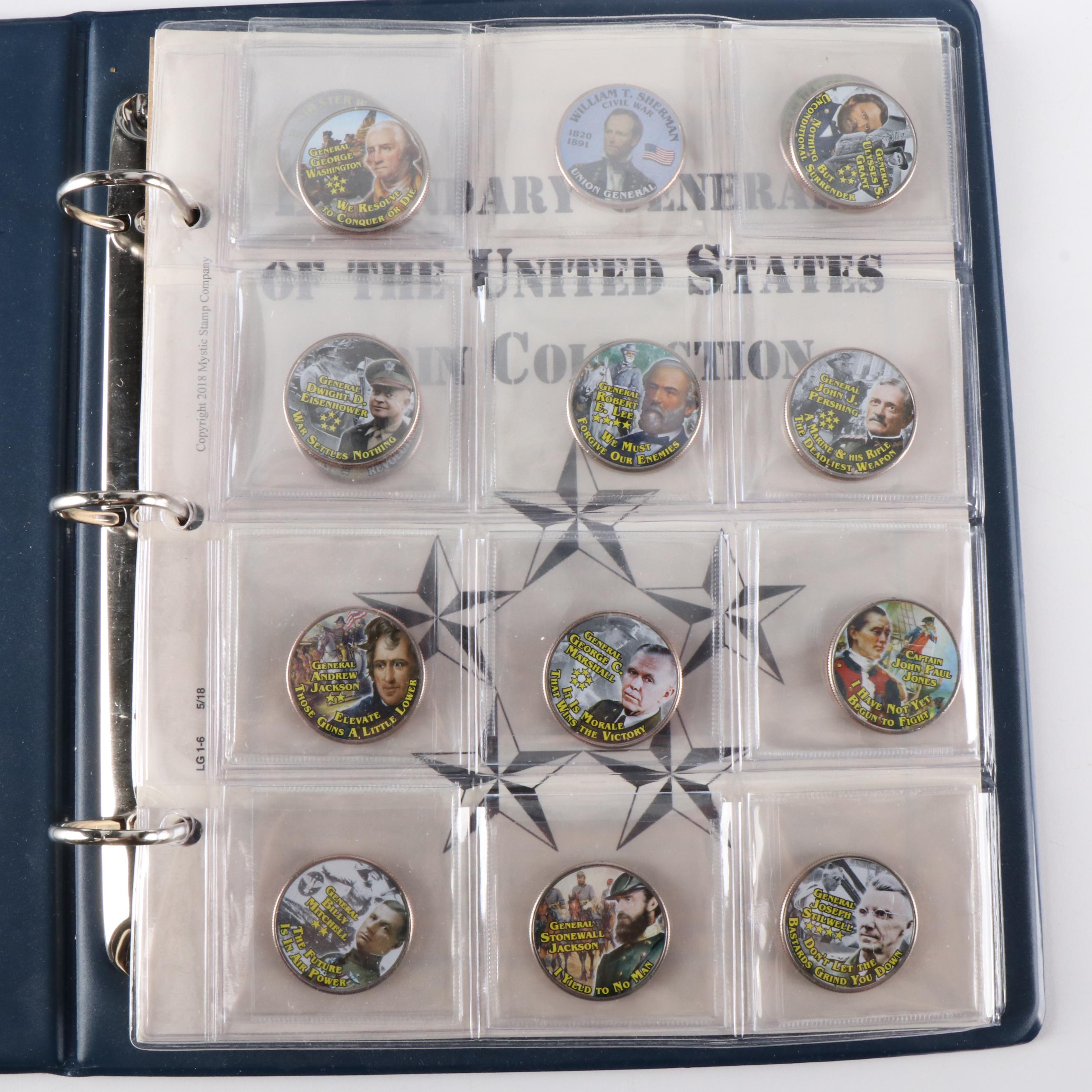 Seven Albums of 256 Commemorative Coins, Various Subjects