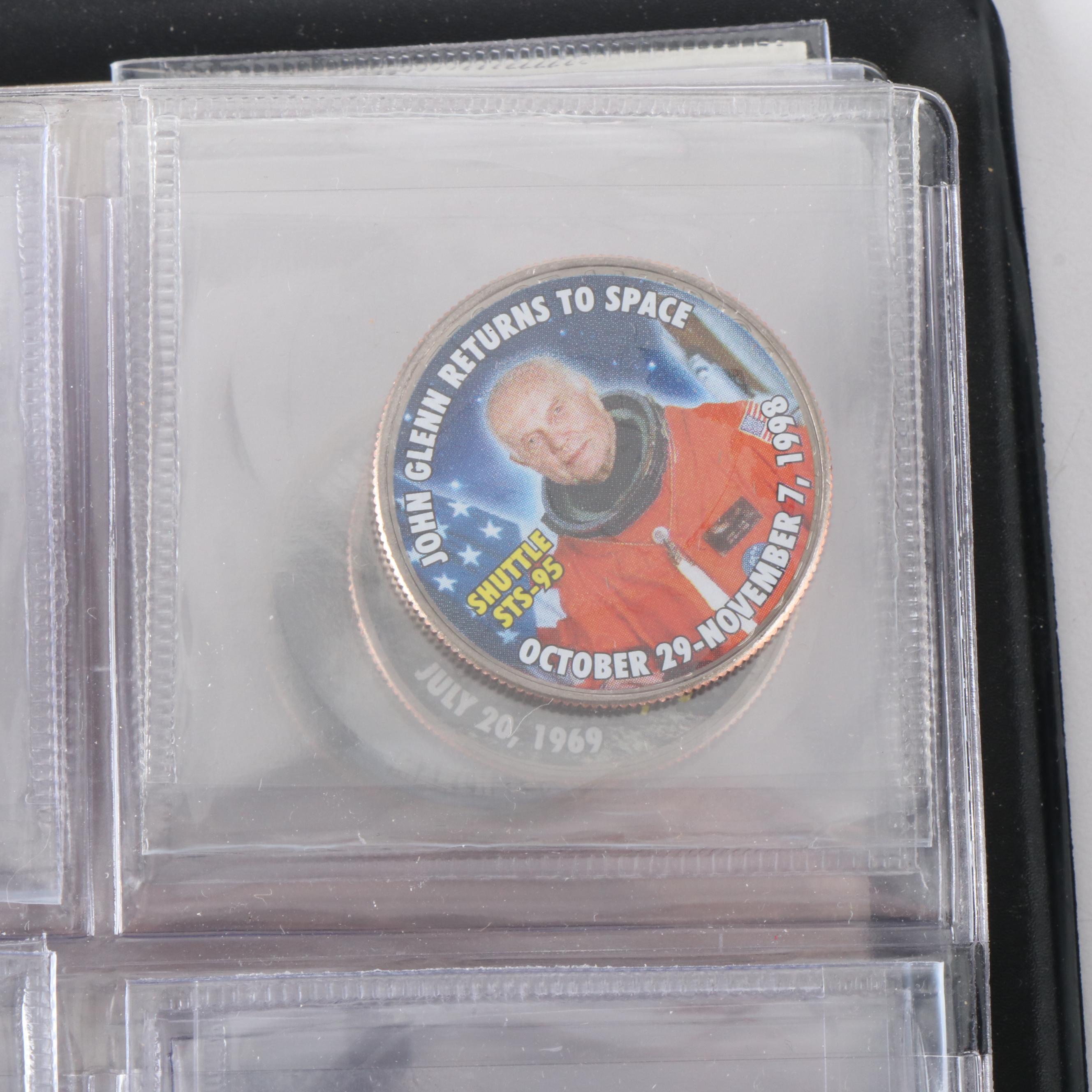 Seven Albums of 256 Commemorative Coins, Various Subjects