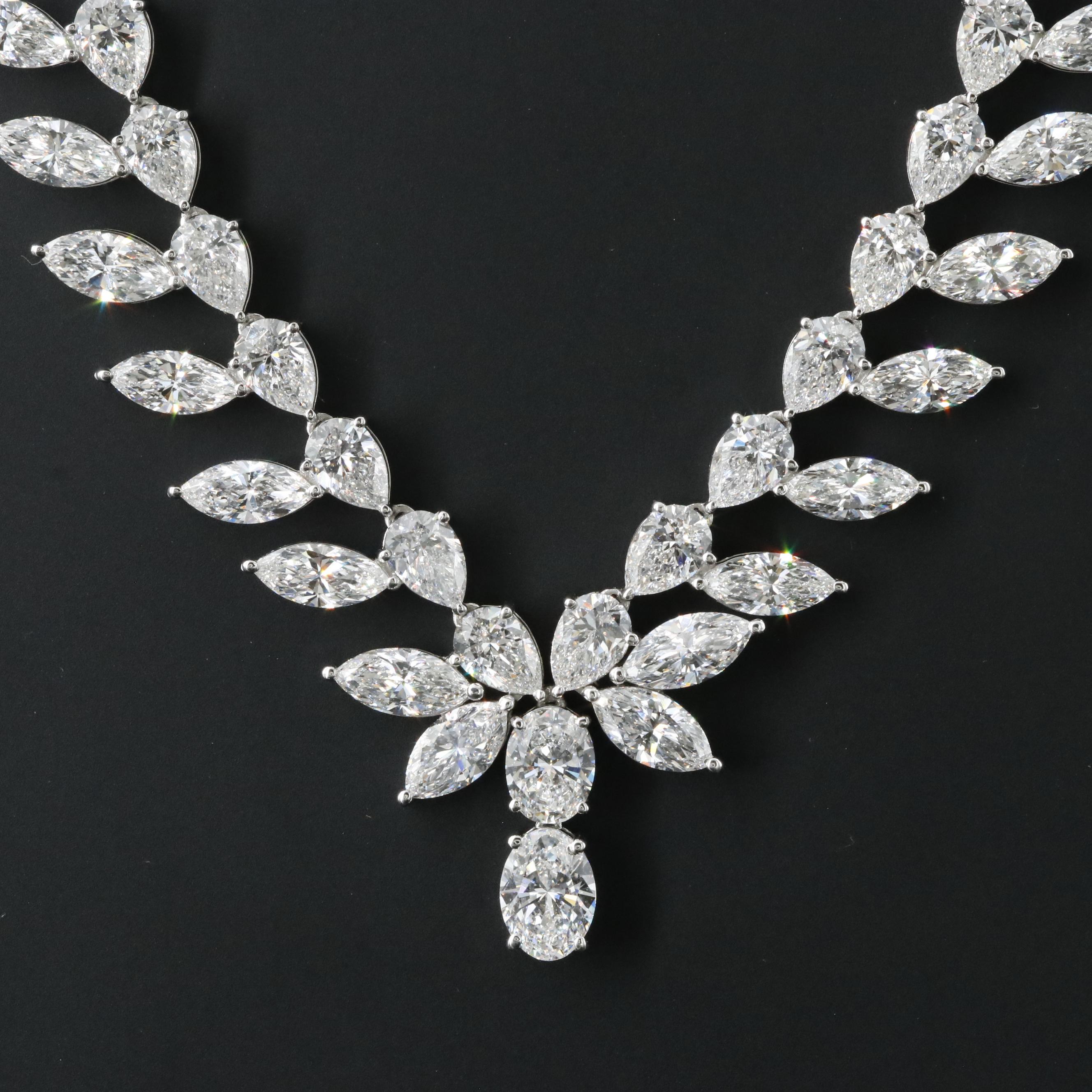 Platinum 44.72 CTW Lab Grown Diamond Necklace