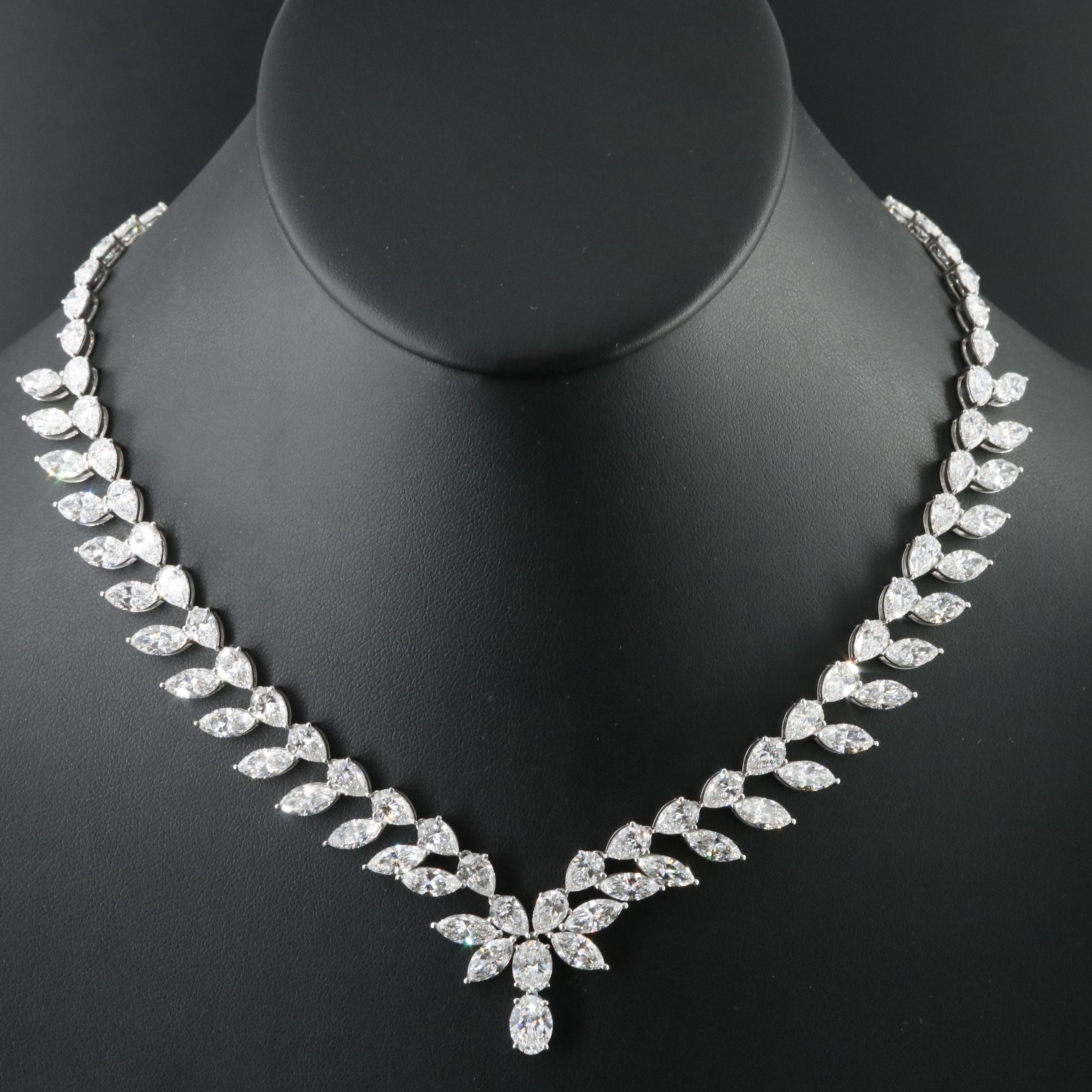 Platinum 44.72 CTW Lab Grown Diamond Necklace