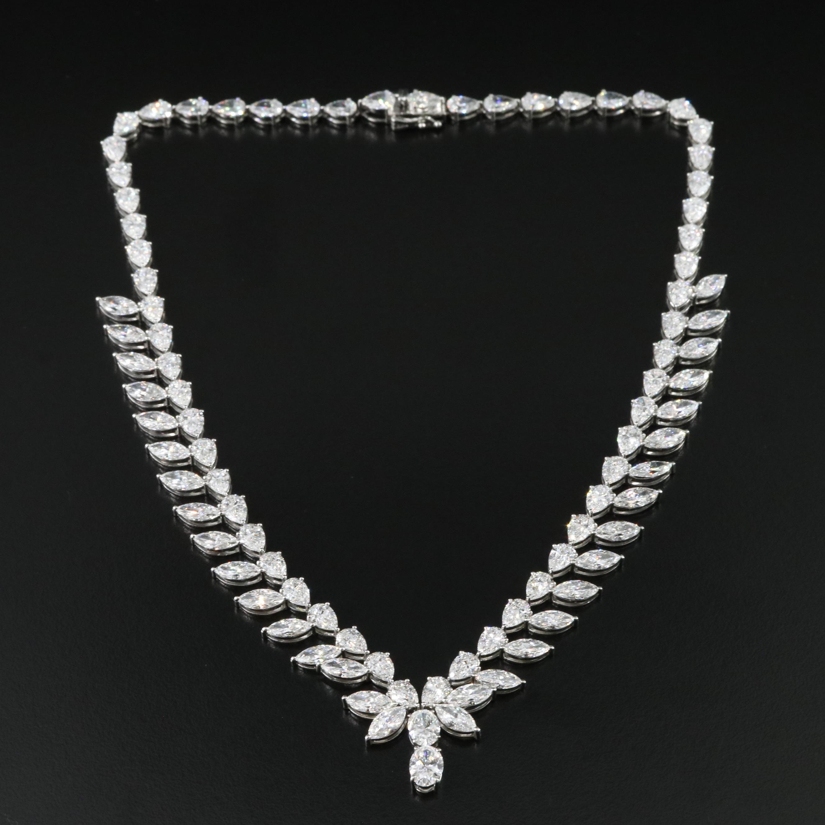 Platinum 44.72 CTW Lab Grown Diamond Necklace