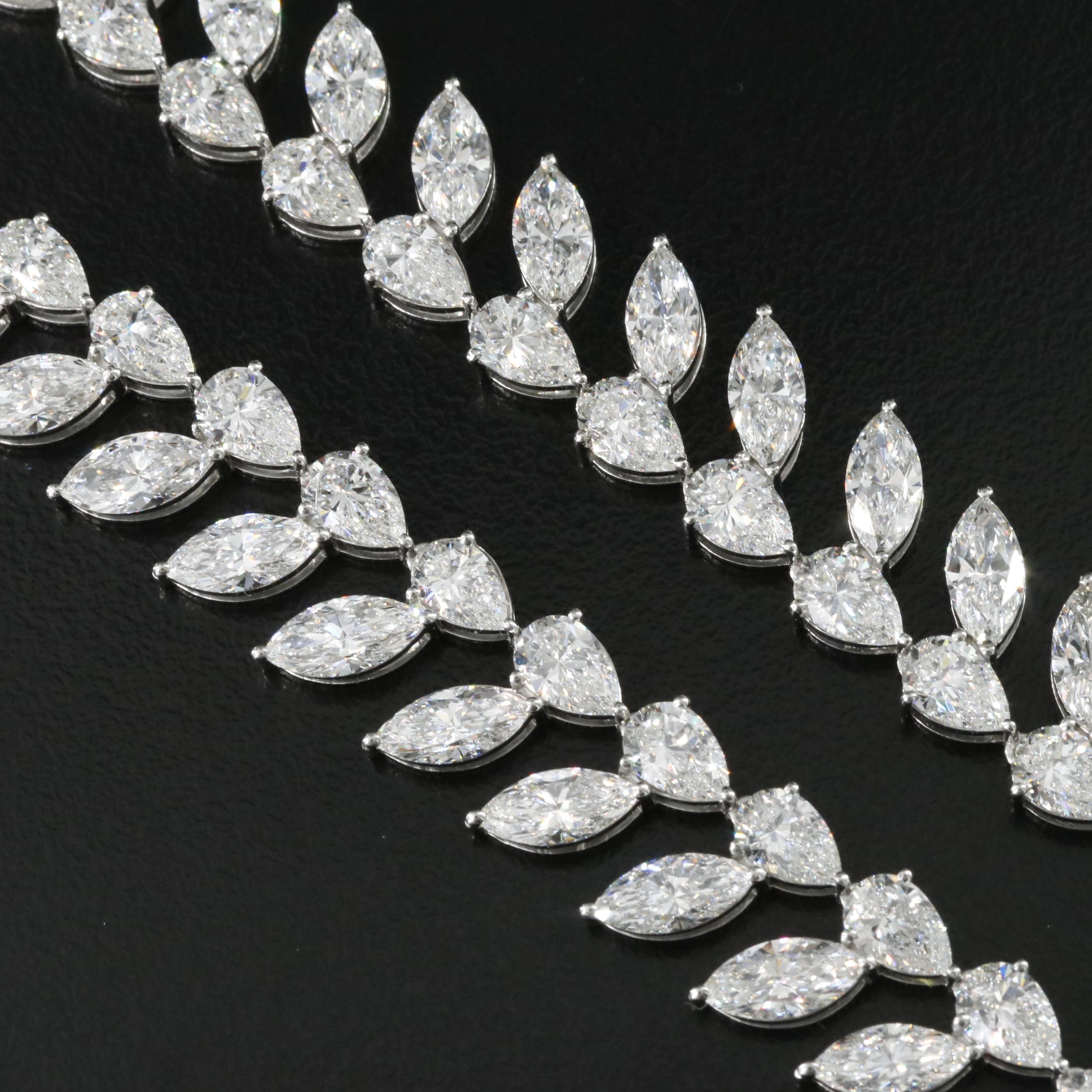 Platinum 44.72 CTW Lab Grown Diamond Necklace