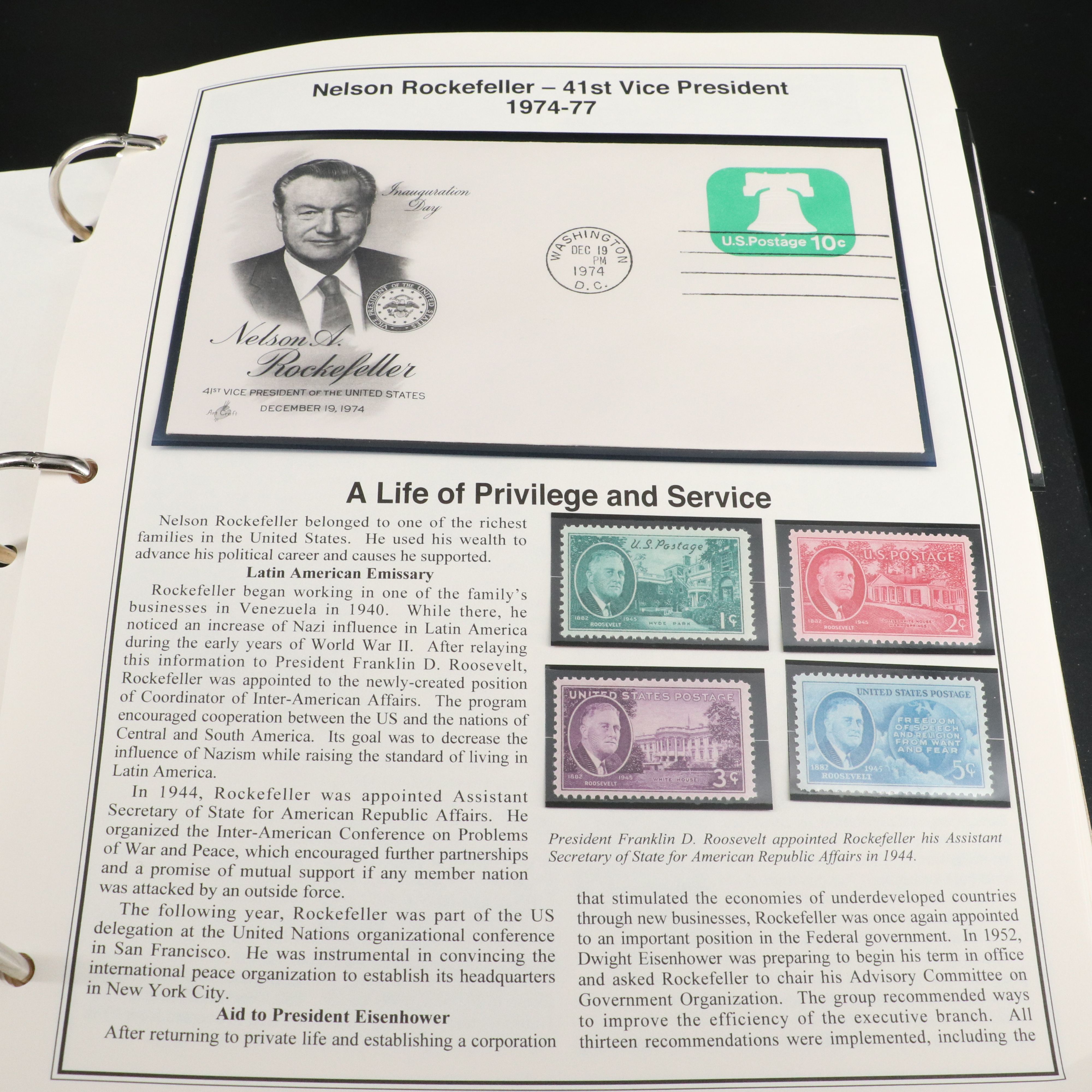 "The Presidential Inaugural Collection" Postal Cover and Stamp Album