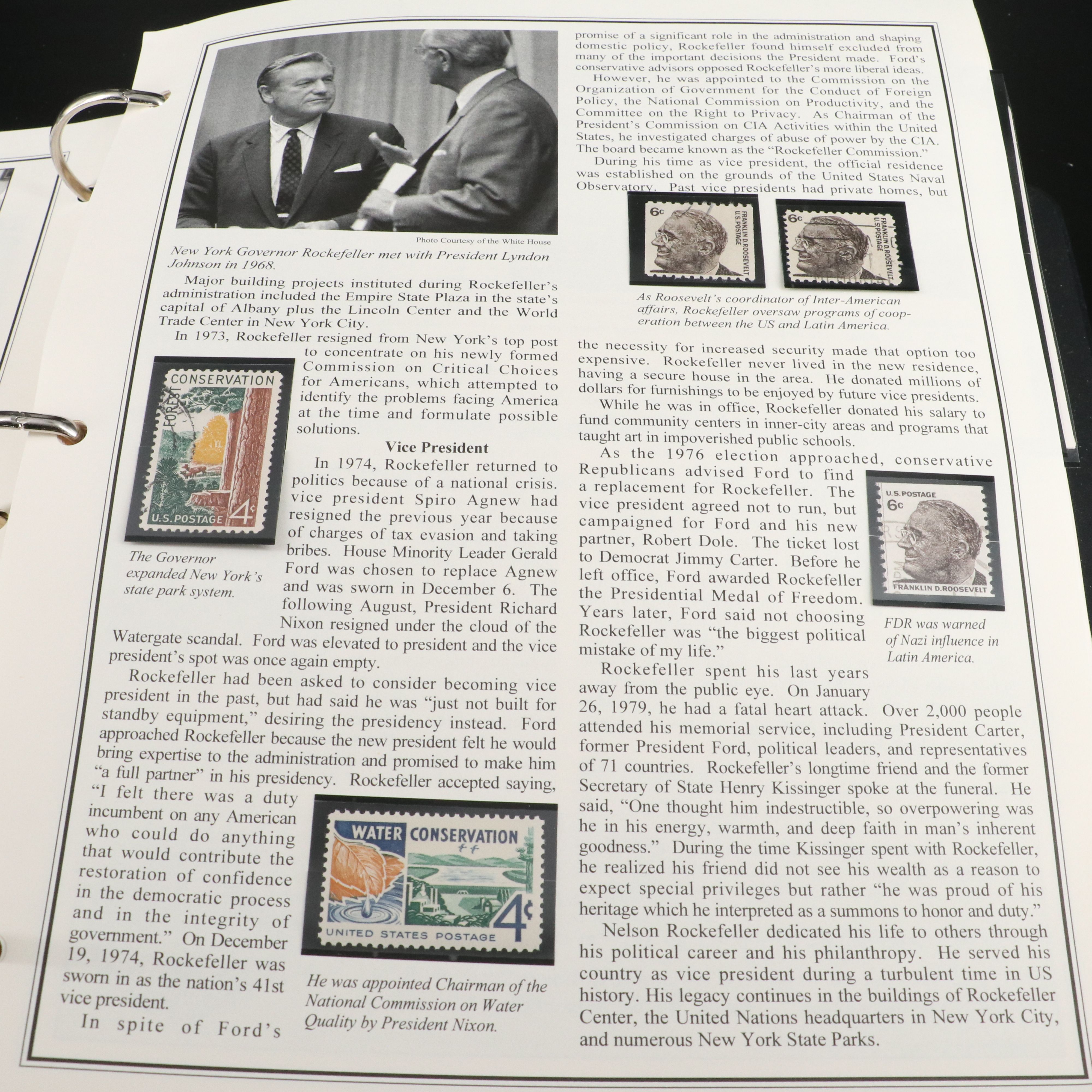 "The Presidential Inaugural Collection" Postal Cover and Stamp Album