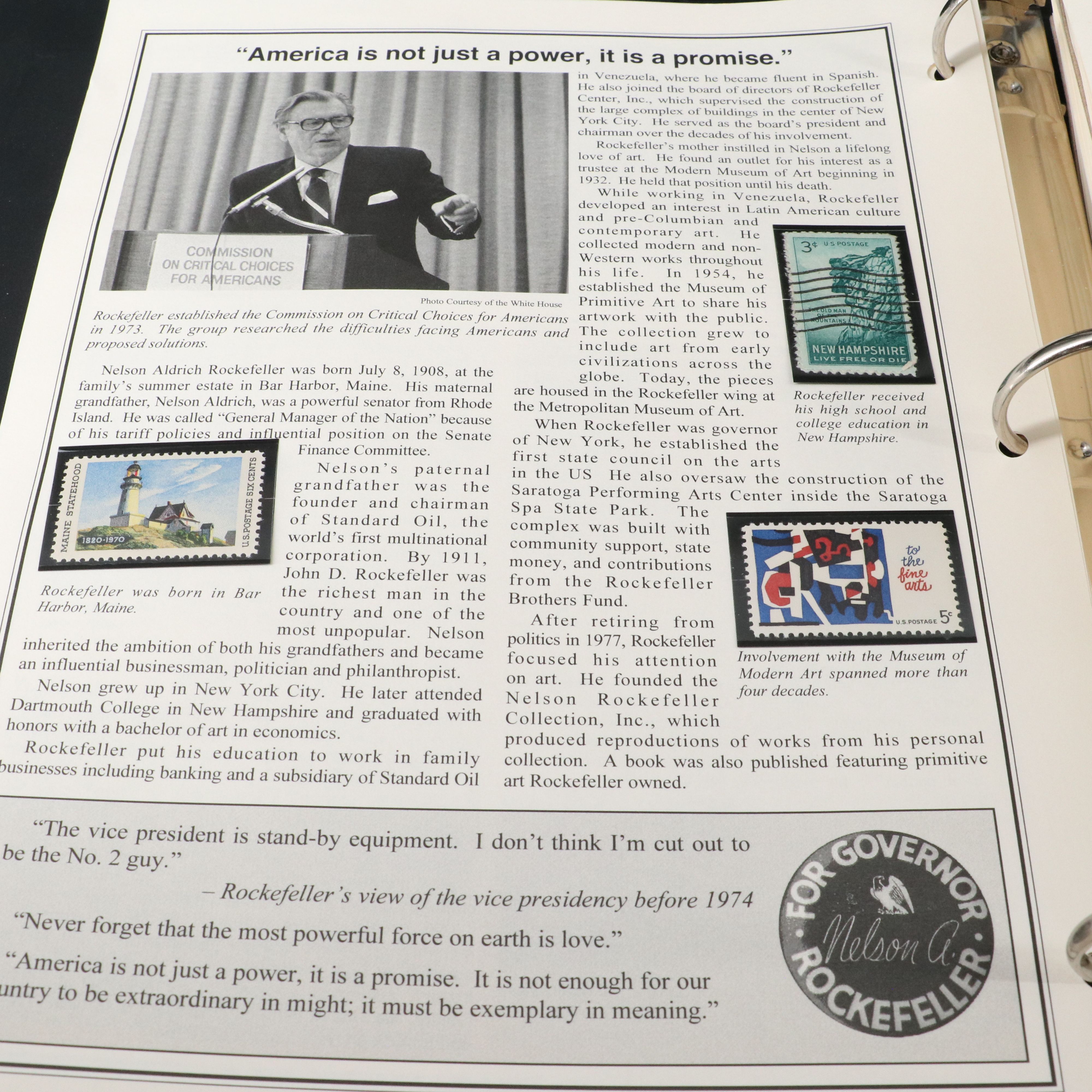 "The Presidential Inaugural Collection" Postal Cover and Stamp Album