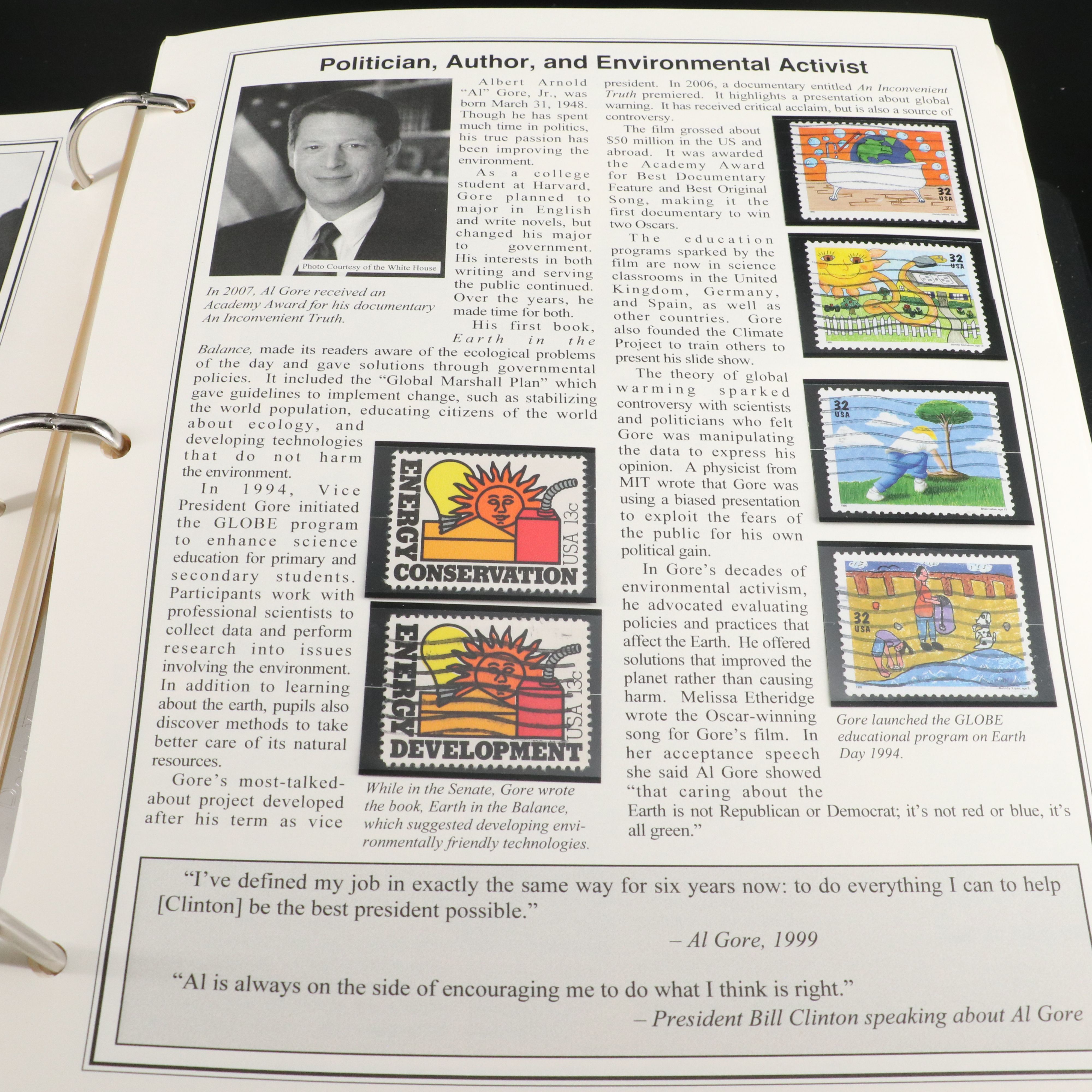 "The Presidential Inaugural Collection" Postal Cover and Stamp Album