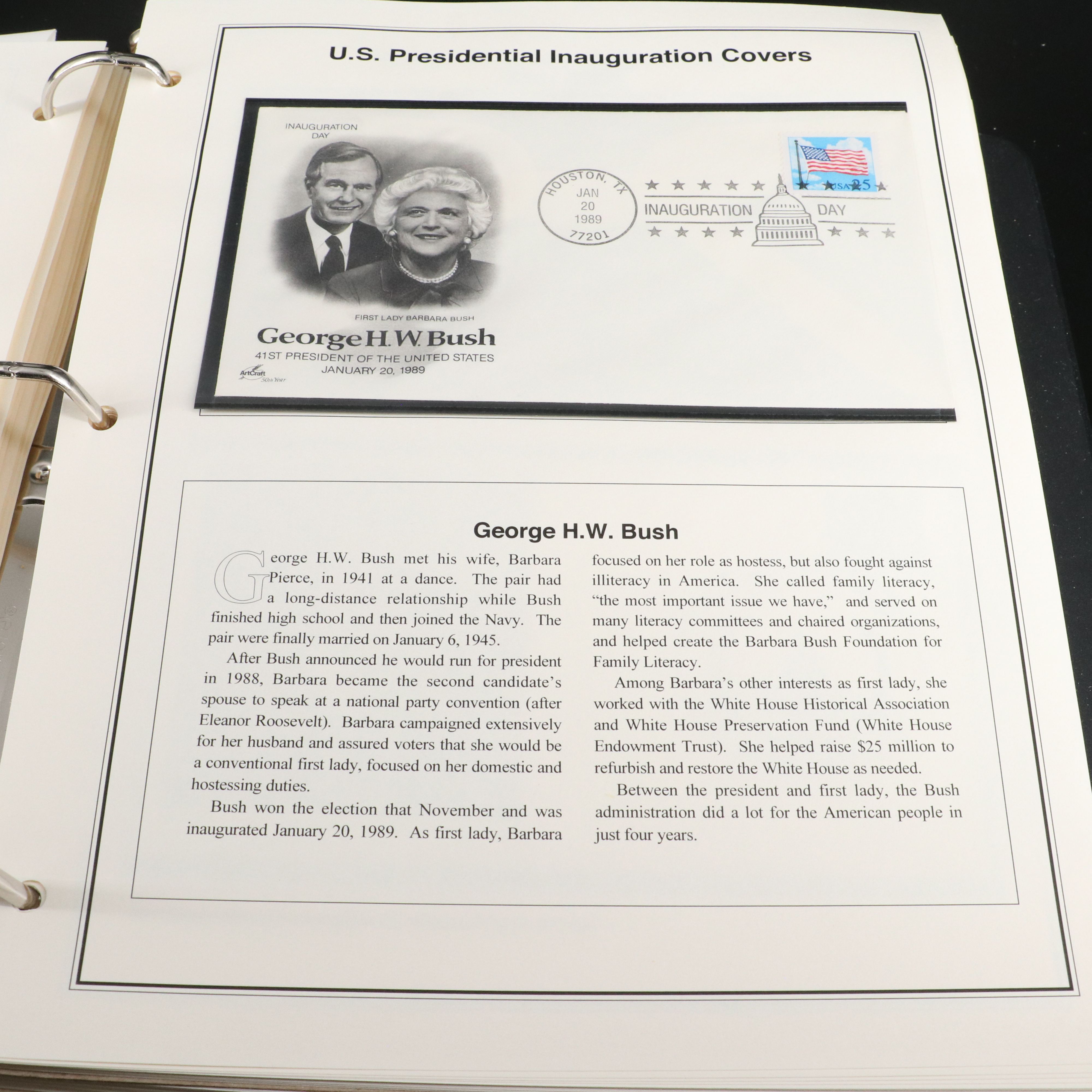 "The Presidential Inaugural Collection" Postal Cover and Stamp Album