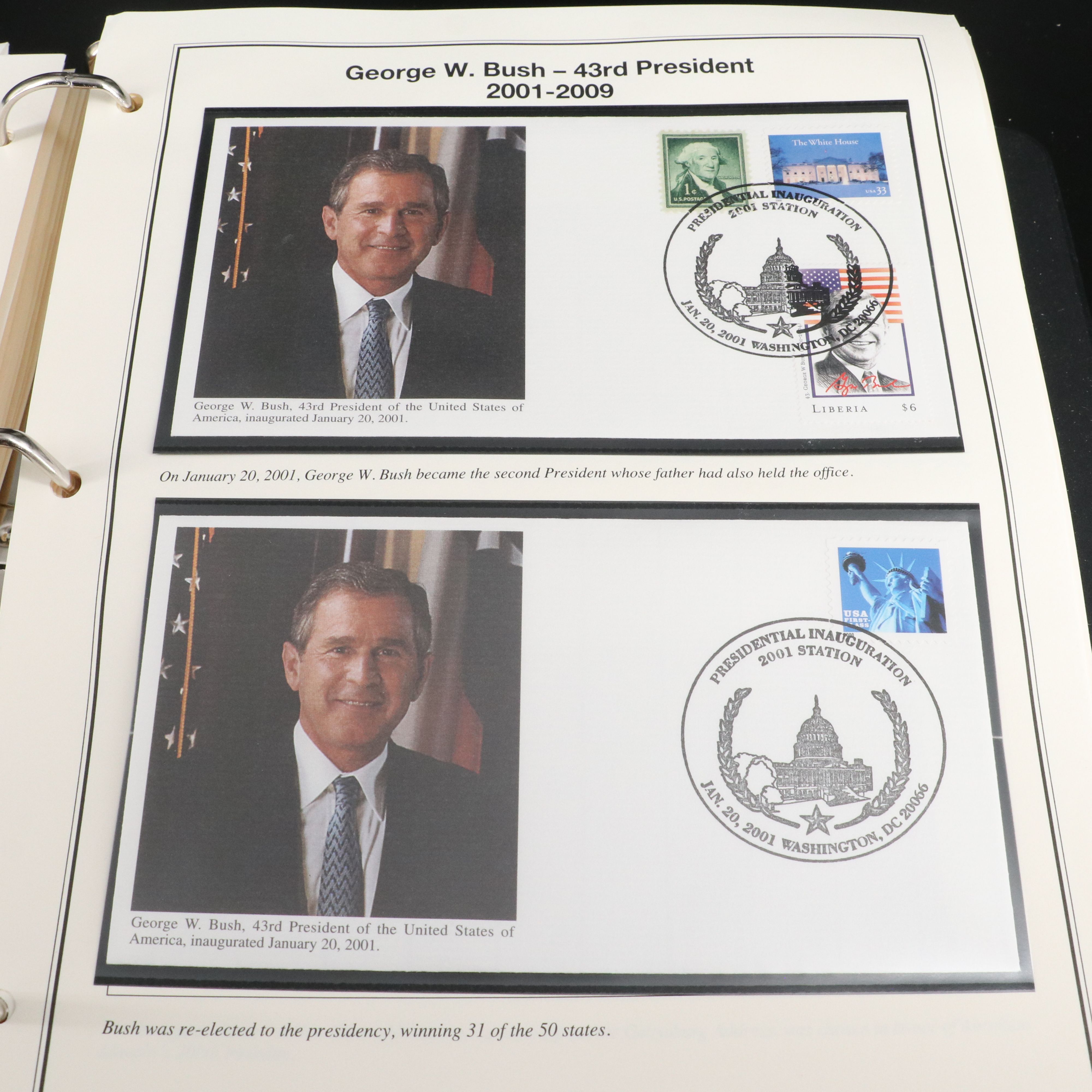 "The Presidential Inaugural Collection" Postal Cover and Stamp Album