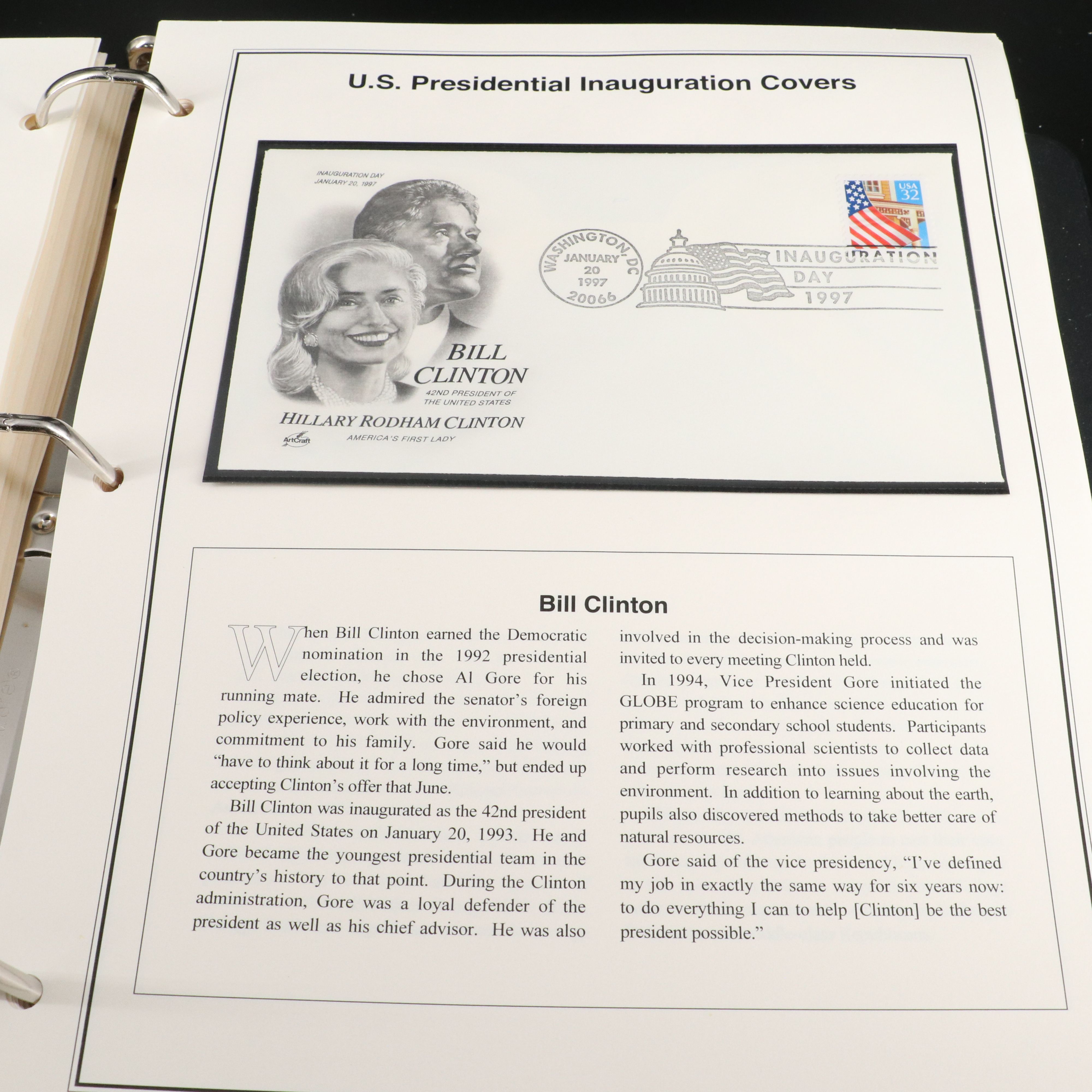 "The Presidential Inaugural Collection" Postal Cover and Stamp Album