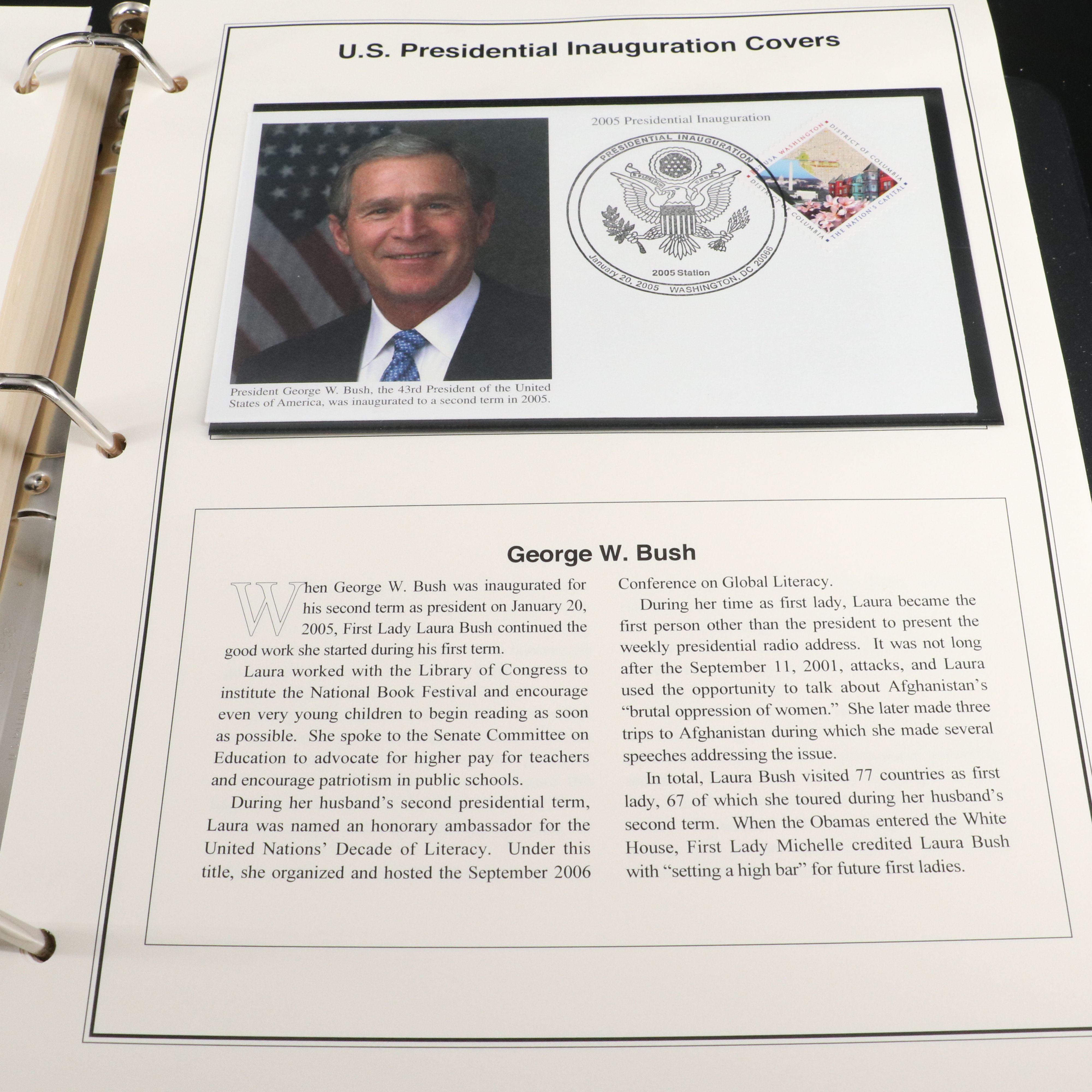 "The Presidential Inaugural Collection" Postal Cover and Stamp Album