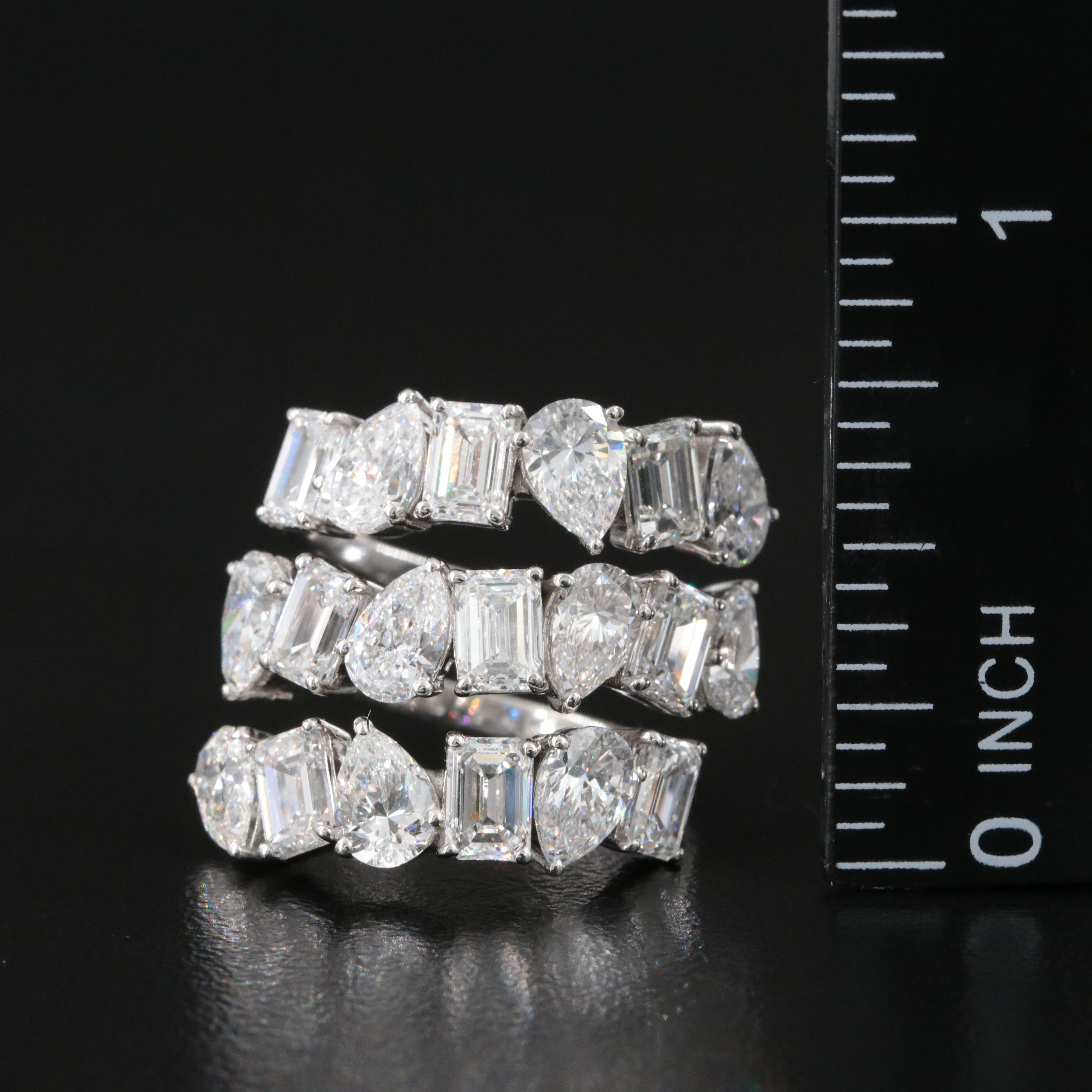 Platinum 6.56 CTW Lab Grown Diamond Wrap Ring