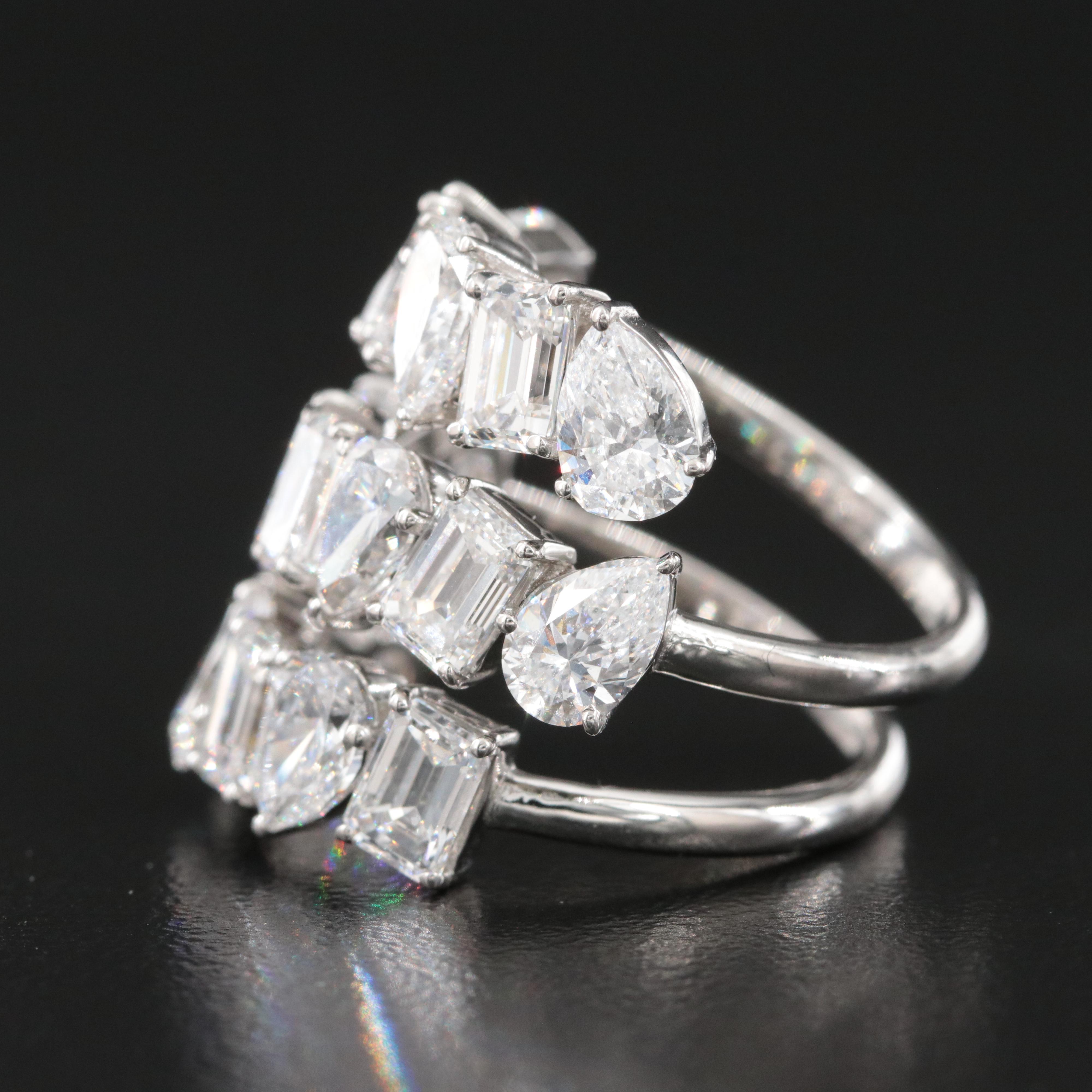 Platinum 6.56 CTW Lab Grown Diamond Wrap Ring