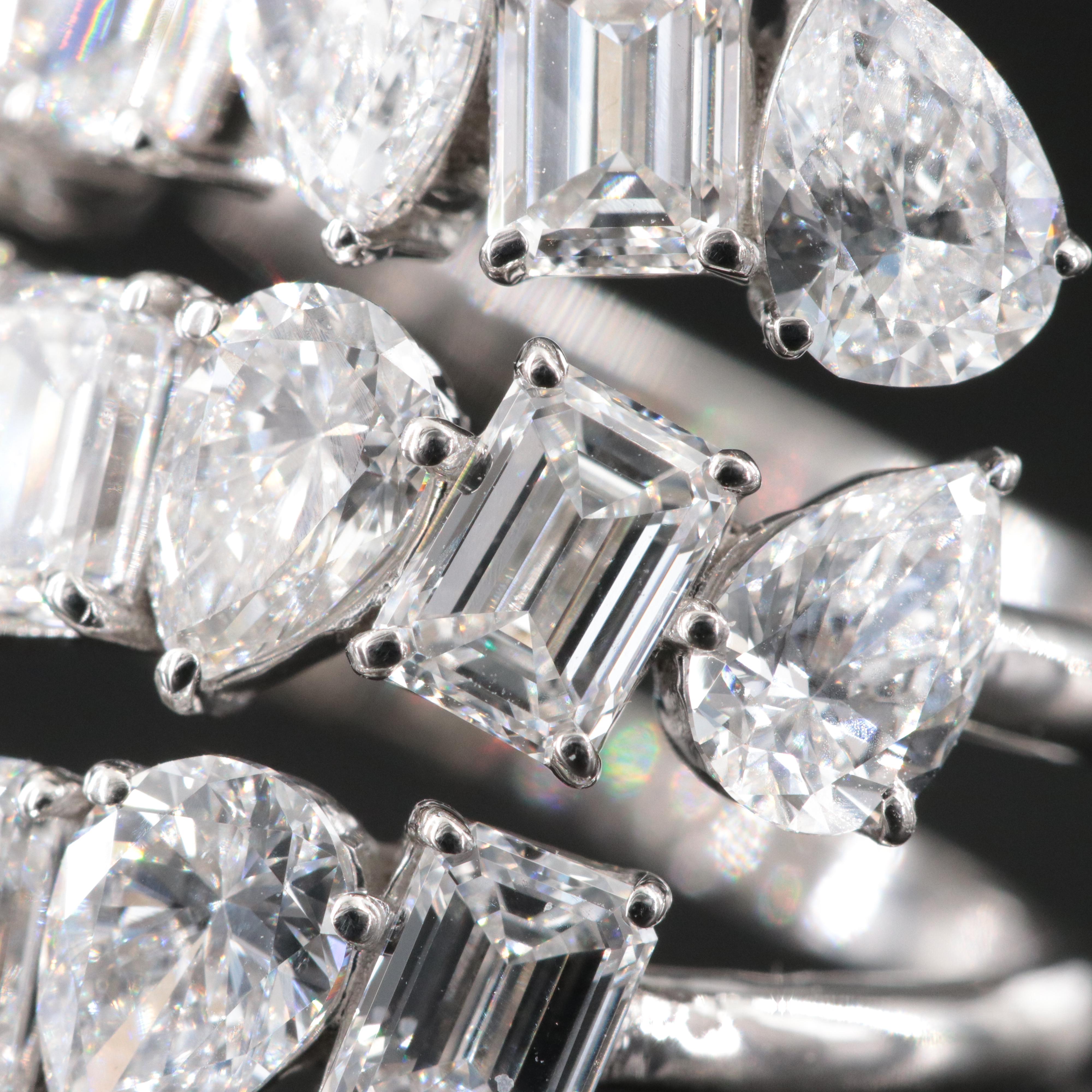 Platinum 6.56 CTW Lab Grown Diamond Wrap Ring