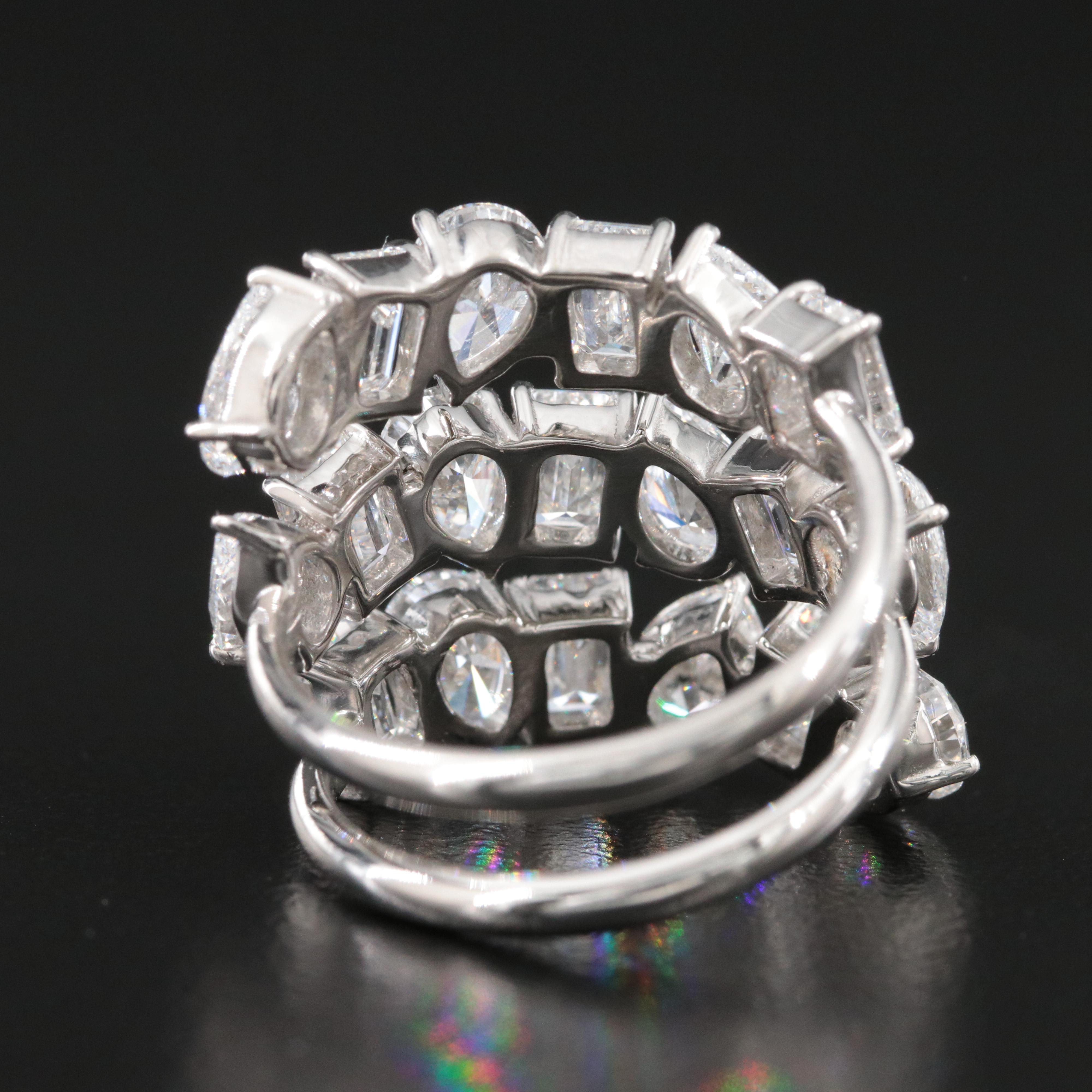 Platinum 6.56 CTW Lab Grown Diamond Wrap Ring