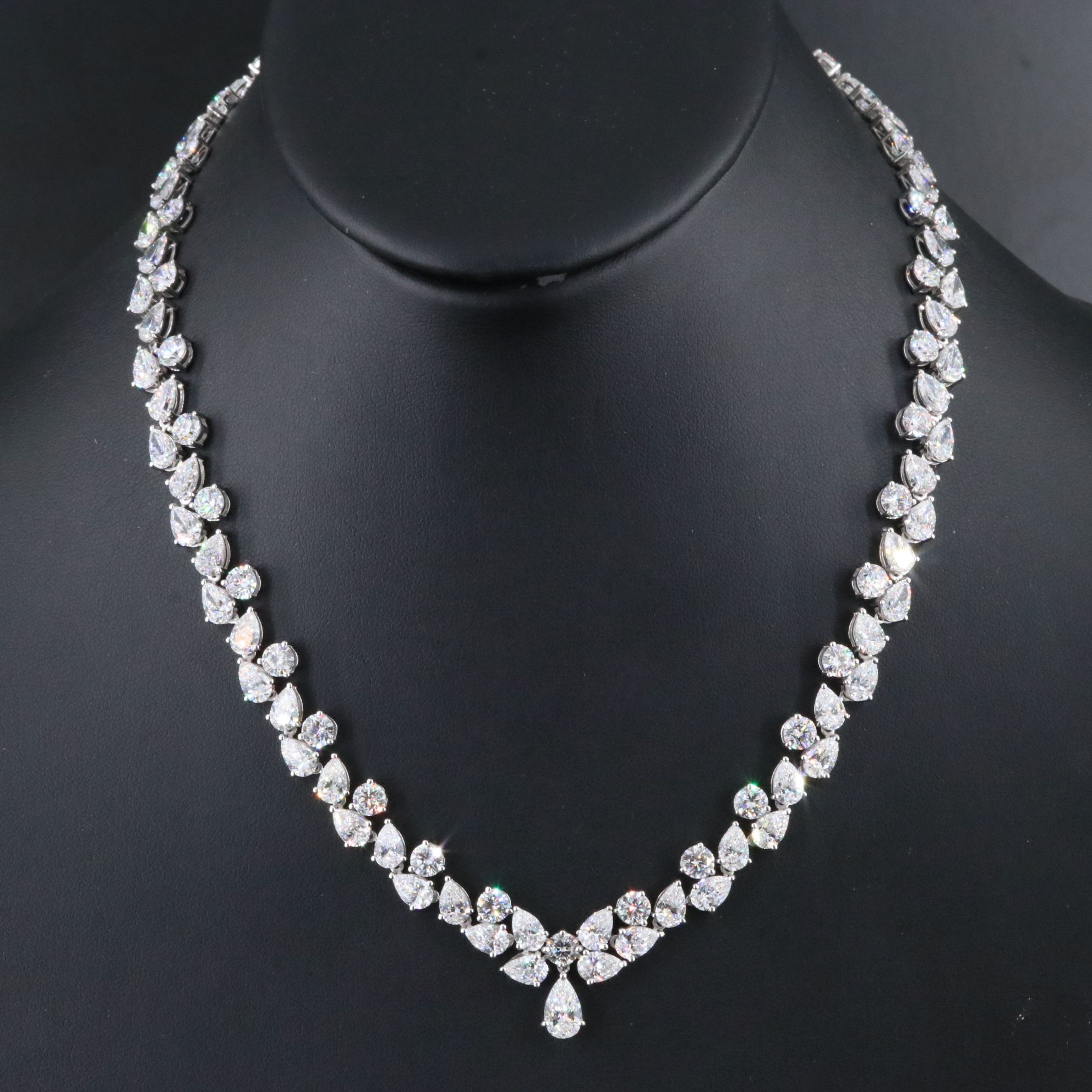 Platinum 45.66 CTW Lab Grown Diamond Necklace