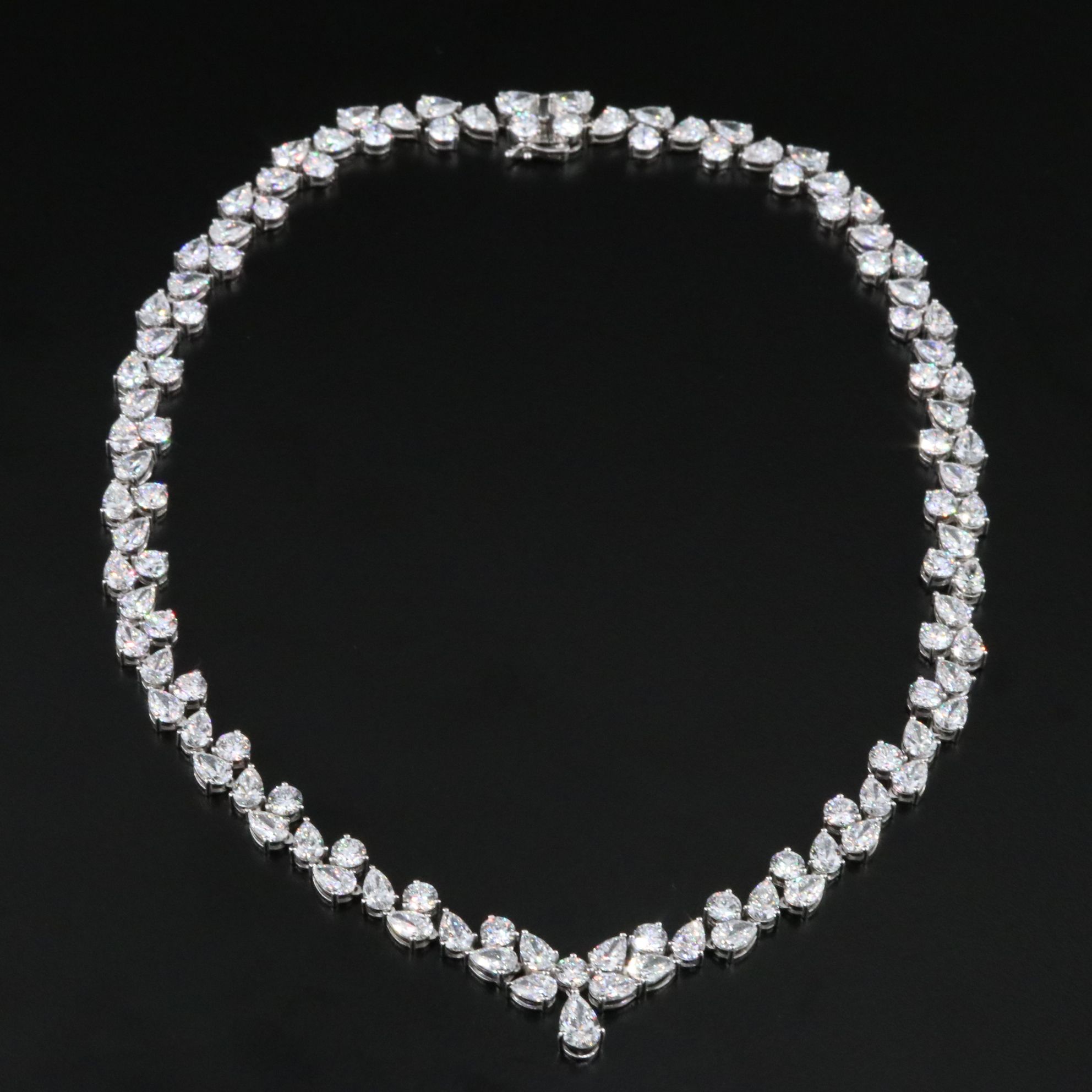 Platinum 45.66 CTW Lab Grown Diamond Necklace