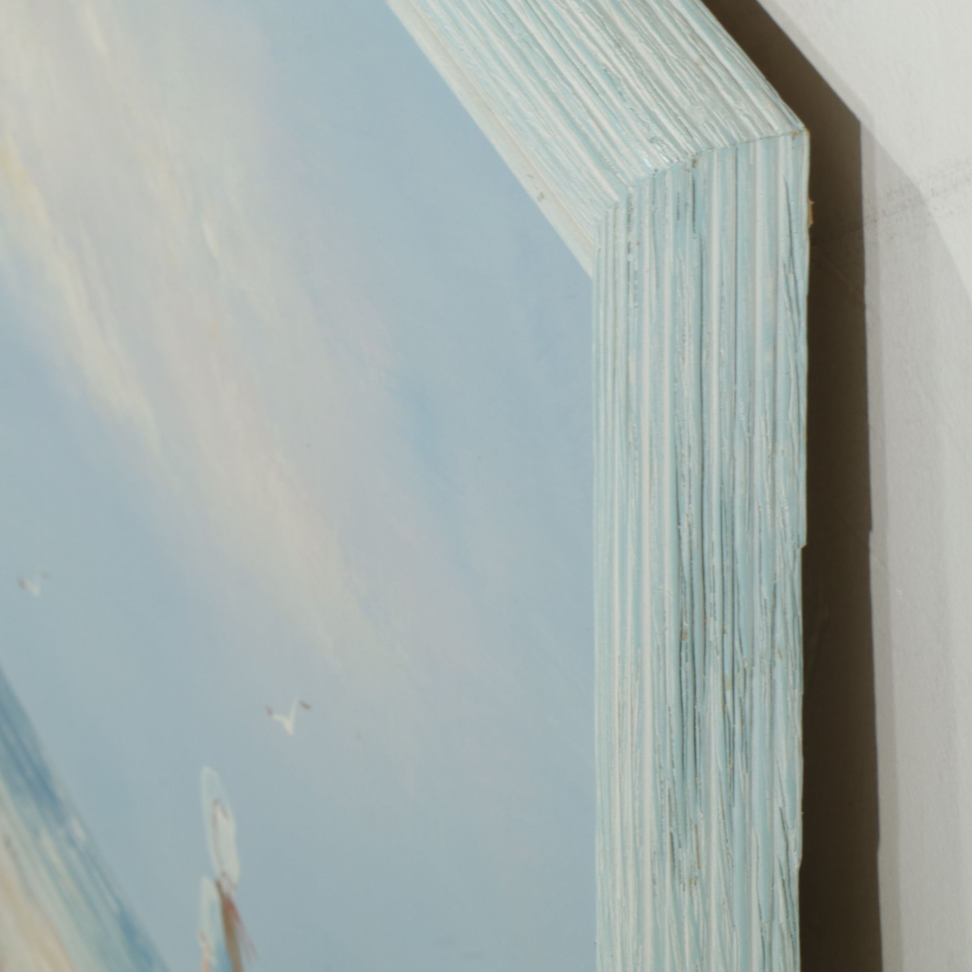 Thomas Patsel Colored Beach Scene of Women Peering Out to Open Seas